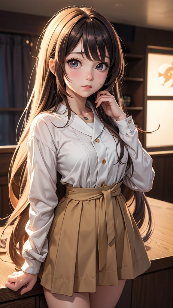 anime girl in real life, realistic young anime girl, portrait of cute anime girl, cute natural anime face, kawaii realistic portrait, realistic anime 3 d style, cute kawaii girl, attractive anime girl, photorealistic anime, mysterious coffee shop girl, young anime girl, cute anime girl, anime girl with long hair, serving people