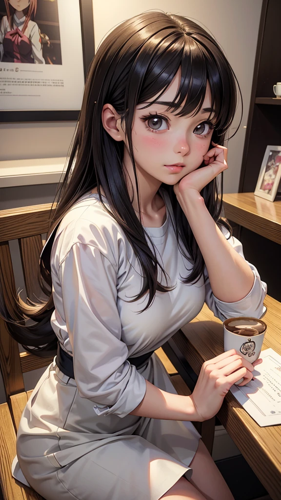 anime girl in real life, realistic young anime girl, portrait of cute anime girl, cute natural anime face, kawaii realistic portrait, realistic anime 3 d style, cute kawaii girl, attractive anime girl, photorealistic anime, mysterious coffee shop girl, young anime girl, cute anime girl, anime girl with long hair, serving people