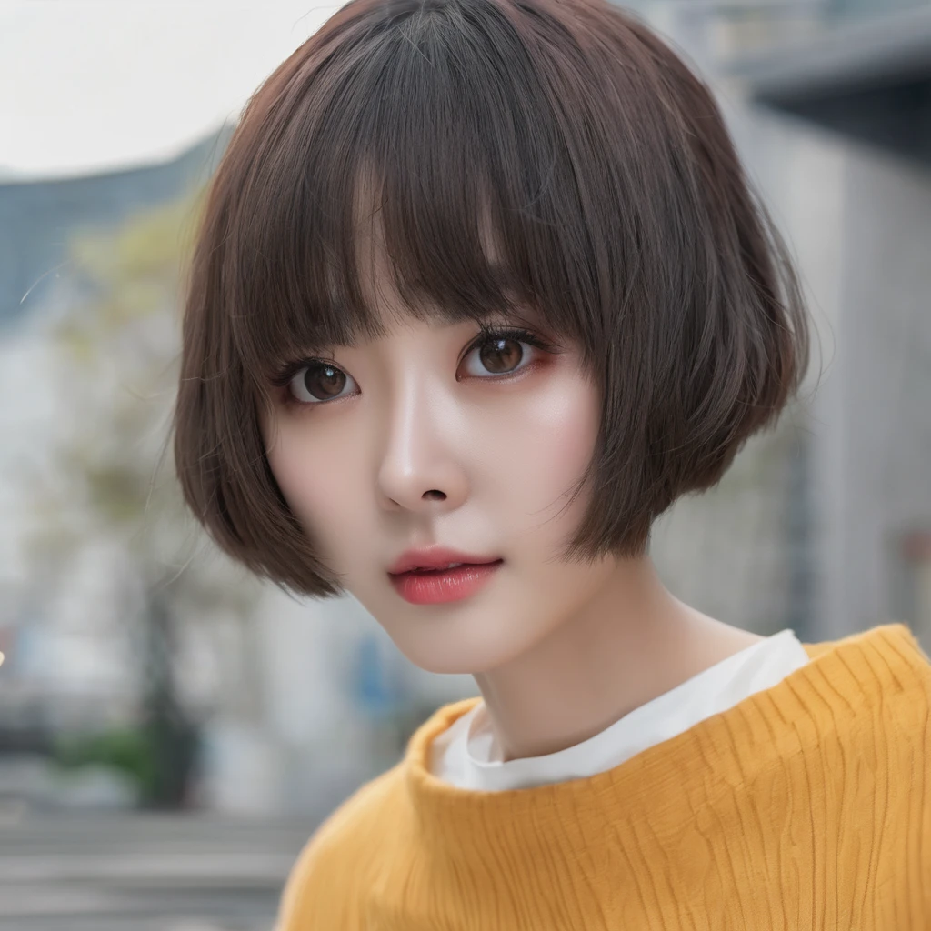 The neck is a little short、Large eyes, no makeup