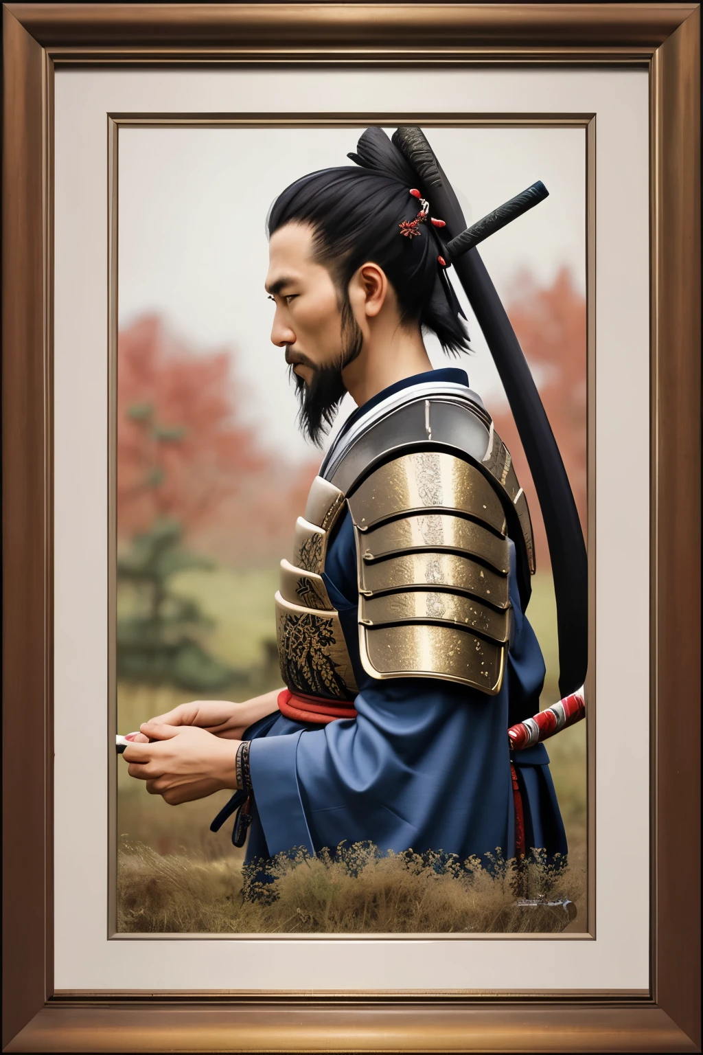 samurai in the Slavic setting (a masterpiece) ((Best quality)) 