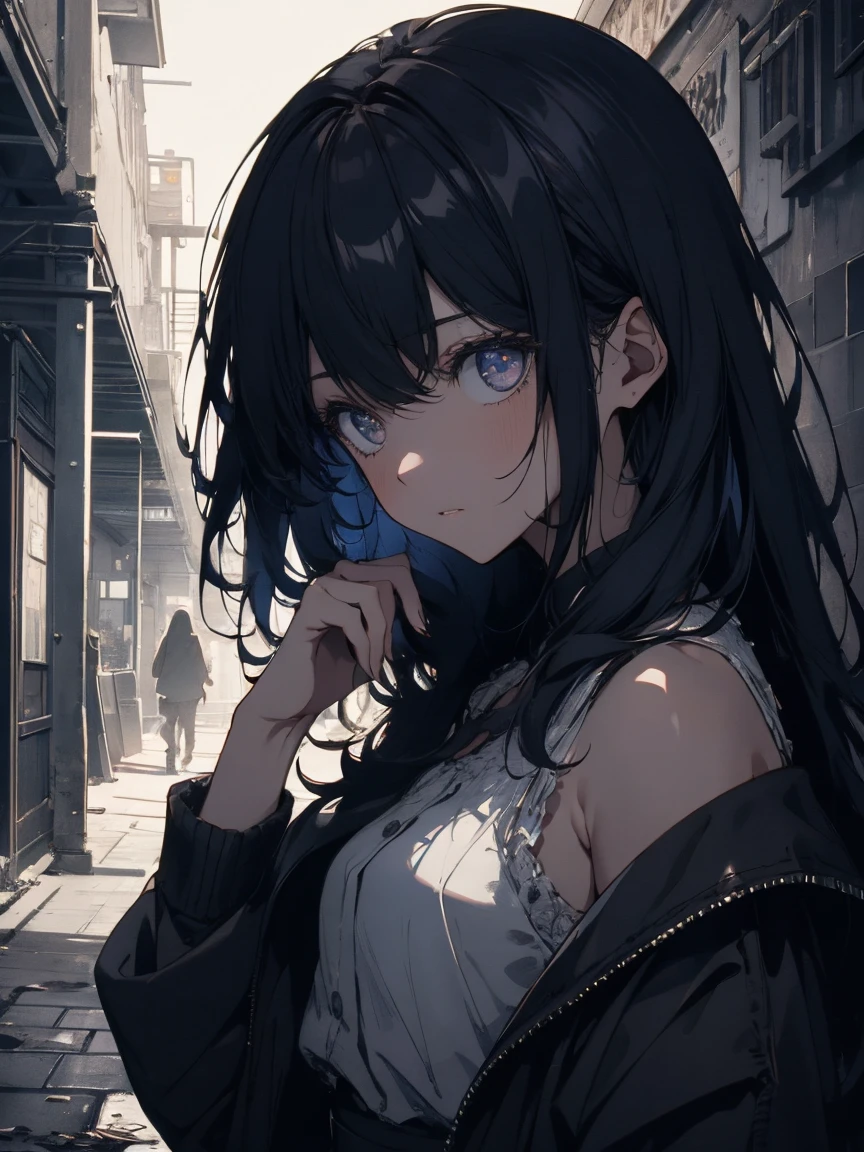 masterpiece, highest quality, High resolution, One girl, alone, bangs,Female student,Broken video,School corridor,Scary atmosphere,depth of field lighting,color,naked,spooky,earthy,Deep dark background,Complex background,Rich details,High resolution,masterpiece,Storytelling Images,
