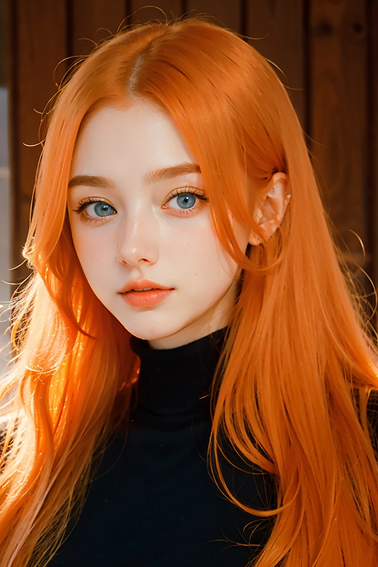 solo, very detailed, detailed face, very long hair, picture of a beautiful young woman, dasha_taran, sfw, ((natural orange hair)), beautiful natural blue eyes
