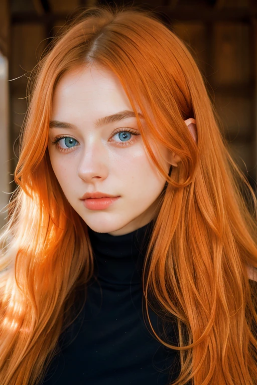 solo, very detailed, detailed face, very long hair, picture of a beautiful young woman, dasha_taran, sfw, ((natural orange hair)), beautiful natural blue eyes, High Definition RAW Photography, 16k photography, 