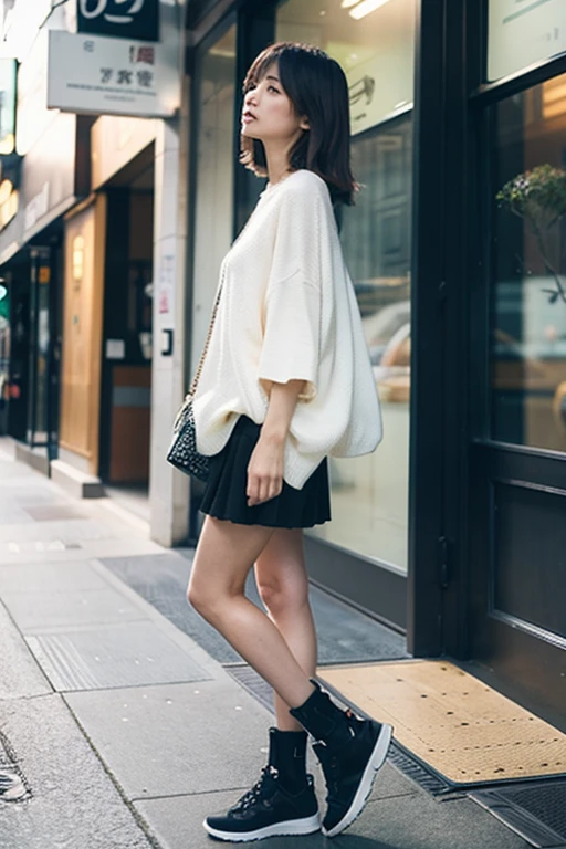 Japanese, female, alone, whole body,
Fashionable,
walking,
Photo from the side