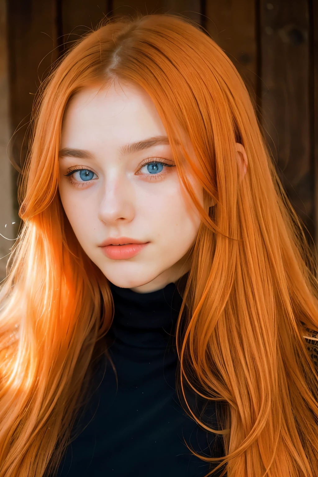 solo, very detailed, detailed face, very long hair, picture of a beautiful young woman, dasha_taran, sfw, ((natural orange hair)), beautiful natural blue eyes, High Definition RAW Photography, 16k photography, 