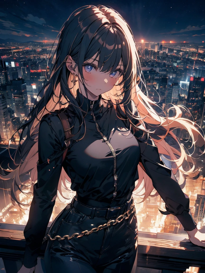 Absurd, High resolution, Very detailed, (One Girl:1.3), , Design a beautiful temple scene, A sense of peace and spirituality. , Dark Power, Panoramic cityscape, creating a beautiful, A cohesive whole.