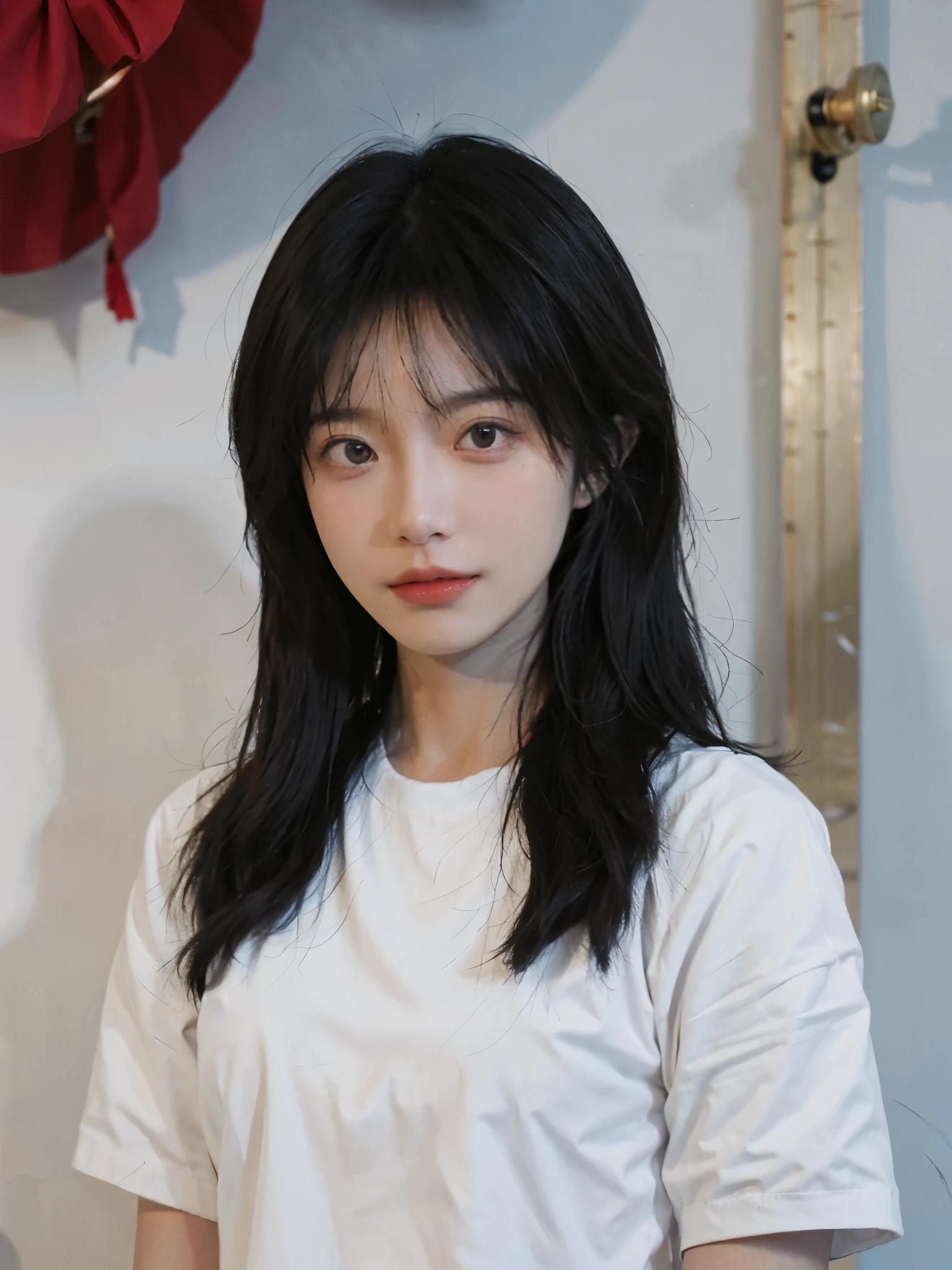 best quality， ultra high resolution， White background，（Upper body：1.4）（realistically：1.4）， 2个girl，（medium shot：1.4 gold），short sleeves，Lovely，atmosphere，twin，A pair of eyes as clear as snow,Royal sister，girl，looking at the audience， close up ，