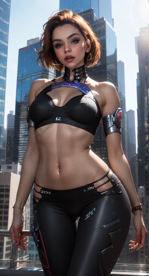 office in a skyscraper in a big city, A female cyborg adopts various poses to show off her personality, standing, lying down, dancing, jumping, shooting, crying, masturbating, high quality, Absurd, Masterpiece, Beautiful, complex parts, 1/2 body crops, slender body, Beautiful figure, Magnificent Anatomy, (complex parts:1.12), HDR, (complex parts, hyper detail:1.15), (natural skin textures, Hyperrealistic, soft light, Spicy:1.2)