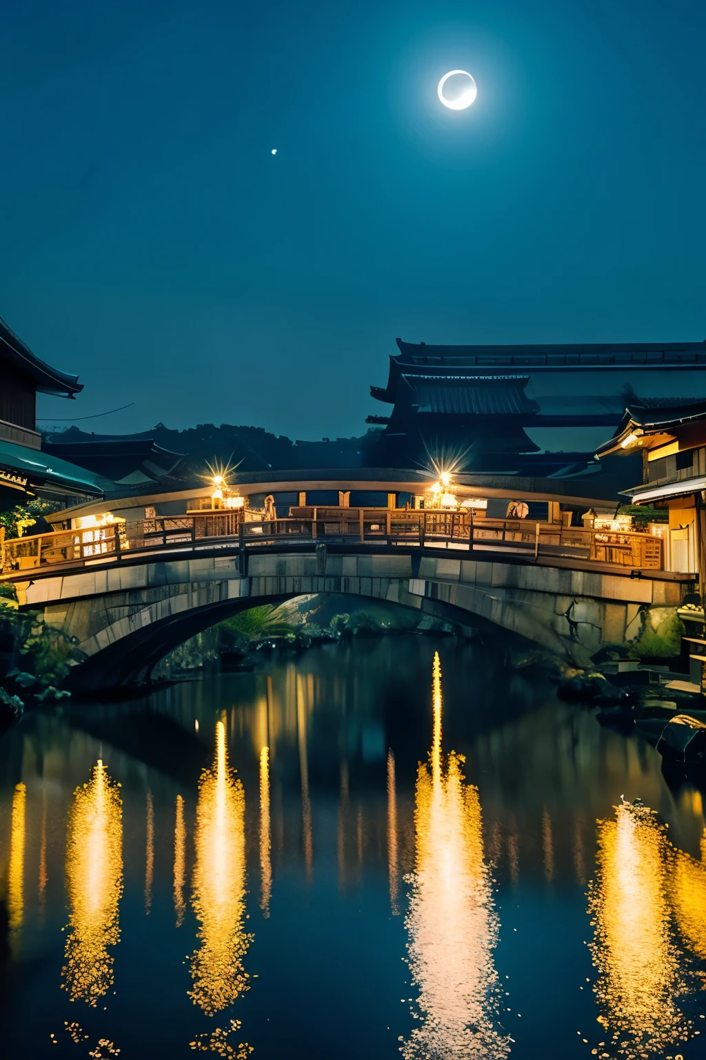 Kyoto,Togetsu Bridge、Crescent Moon、Sparkling Shine