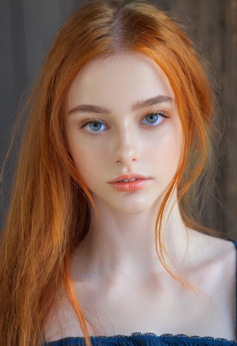 solo, very detailed, detailed face, very long hair, picture of a beautiful young woman, dasha_taran, sfw, ((natural orange hair)), beautiful natural blue eyes, High Definition RAW Photography, 16k photography, upper body,