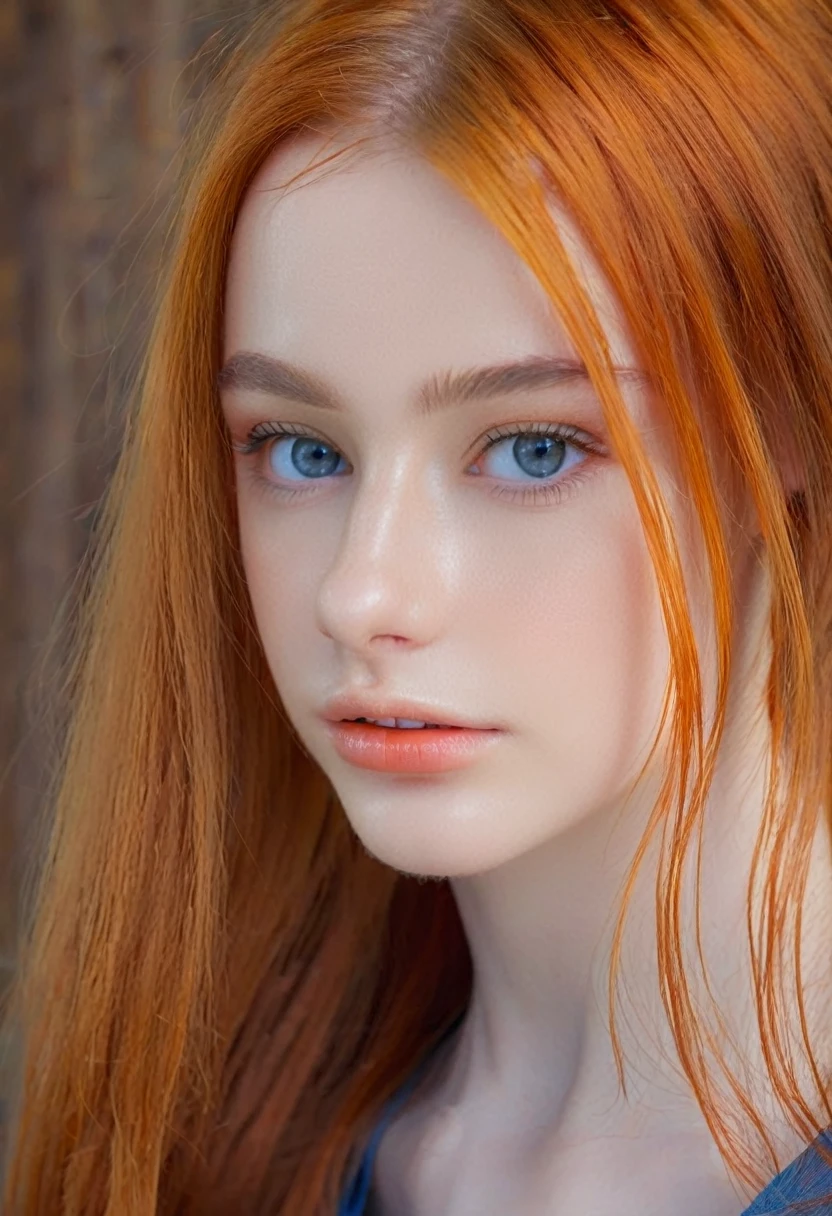 solo, very detailed, detailed face, very long hair, picture of a beautiful young woman, dasha_taran, sfw, ((natural orange hair)), beautiful natural blue eyes, High Definition RAW Photography, 16k photography, upper body,