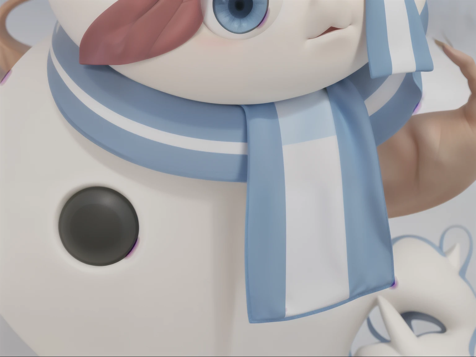 Blue scarf,Blue scarf有白色的花纹,Pixar style scarf,Realistic scarf