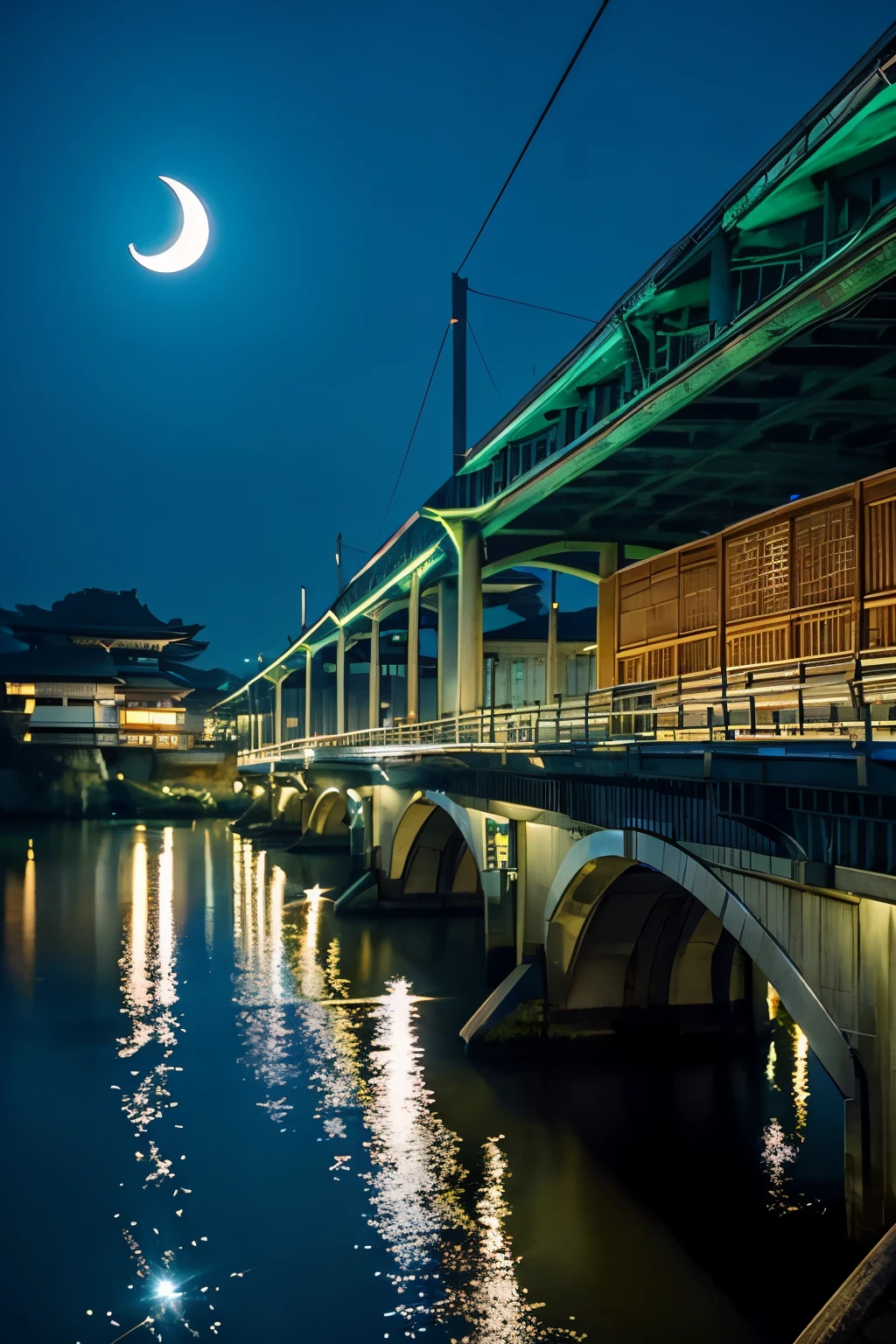 Kyoto，Togetsu Bridge、Crescent Moon、Sparkling Shine、Kyoto，Togetsu Bridge、View from under the bridge，Crescent Moon、Sparkling Shine。