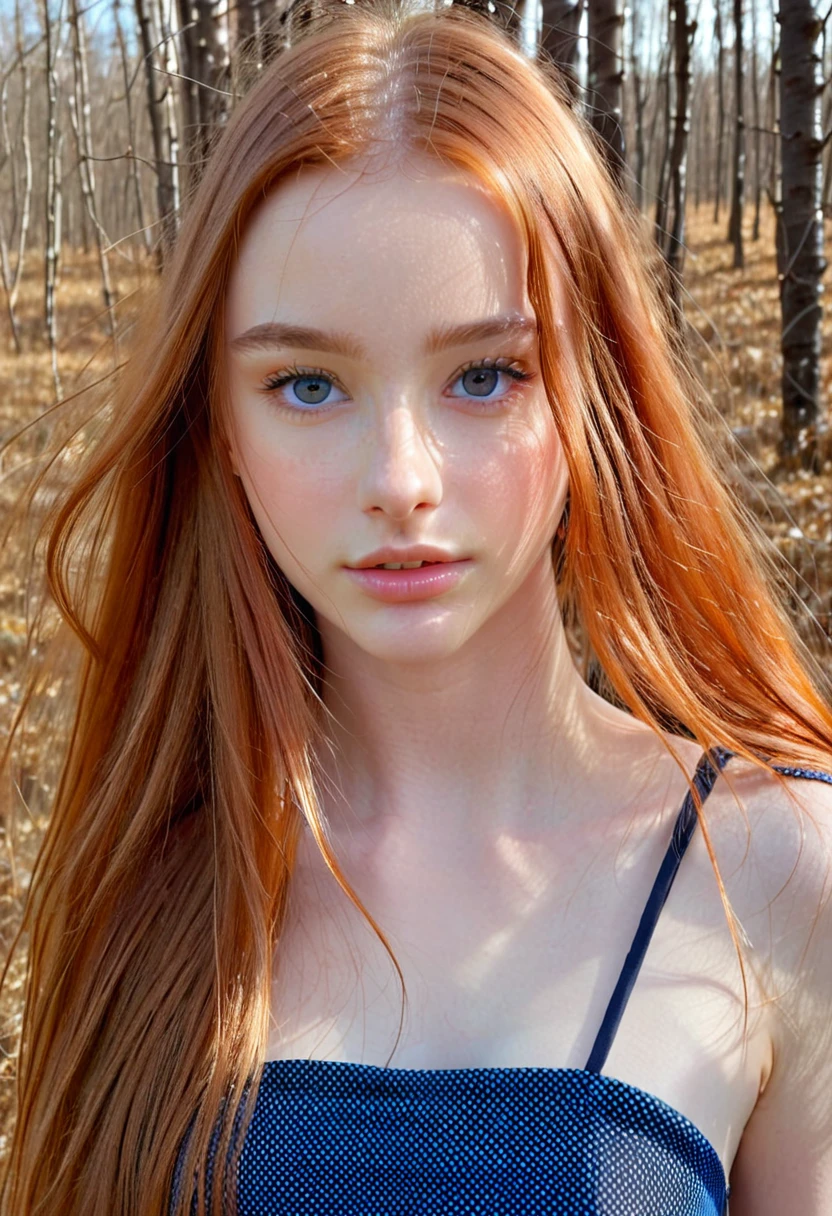 solo, very detailed, detailed face, very long hair, picture of a beautiful young woman, dasha_taran, sfw, ((natural orange hair)), beautiful natural blue eyes, High Definition RAW Photography, 16k photography, full body