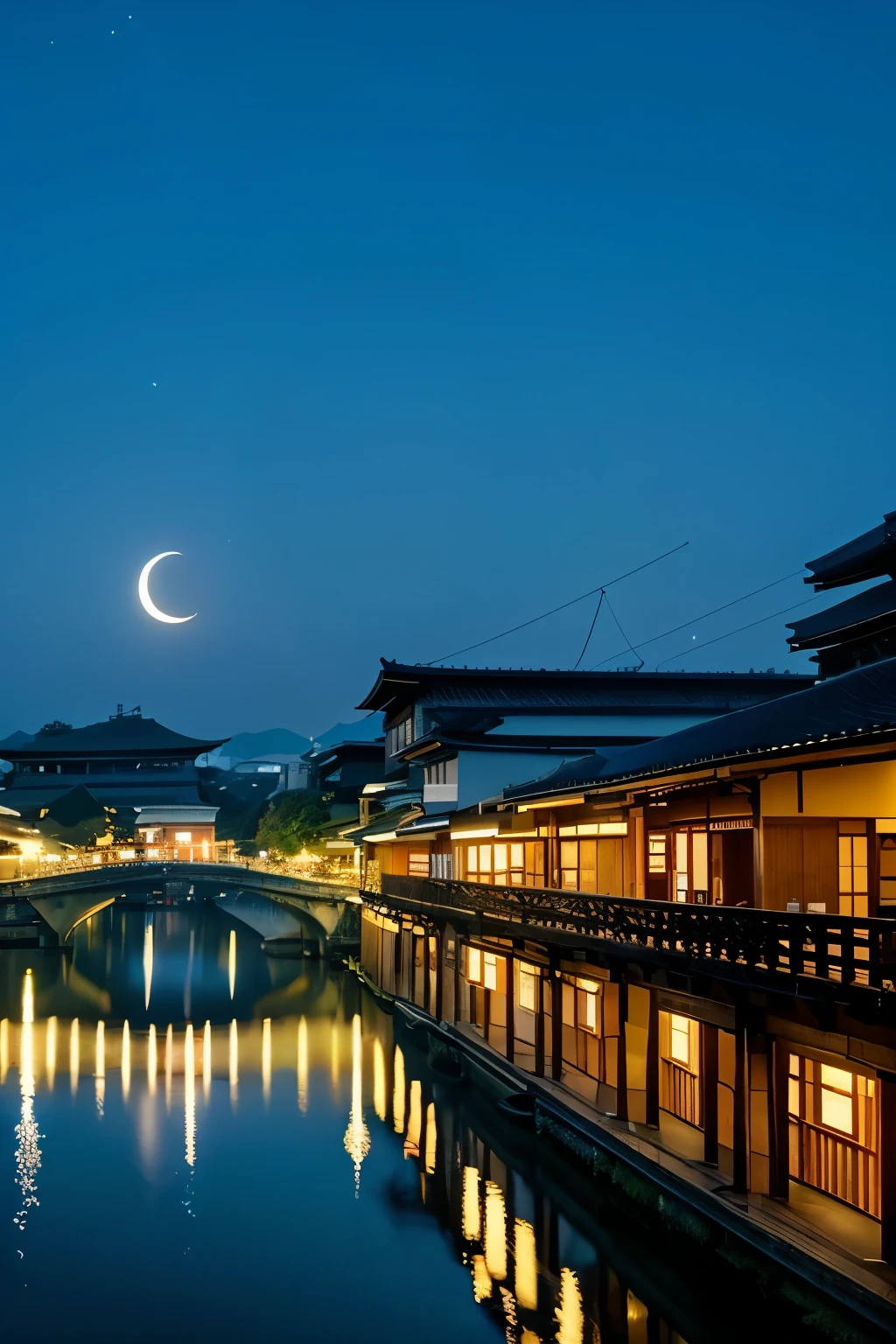 Kyoto，Togetsu Bridge、Crescent Moon、Sparkling Shine、Kyoto，Togetsu Bridge、View from the bridge，Crescent Moon、Sparkling Shine。