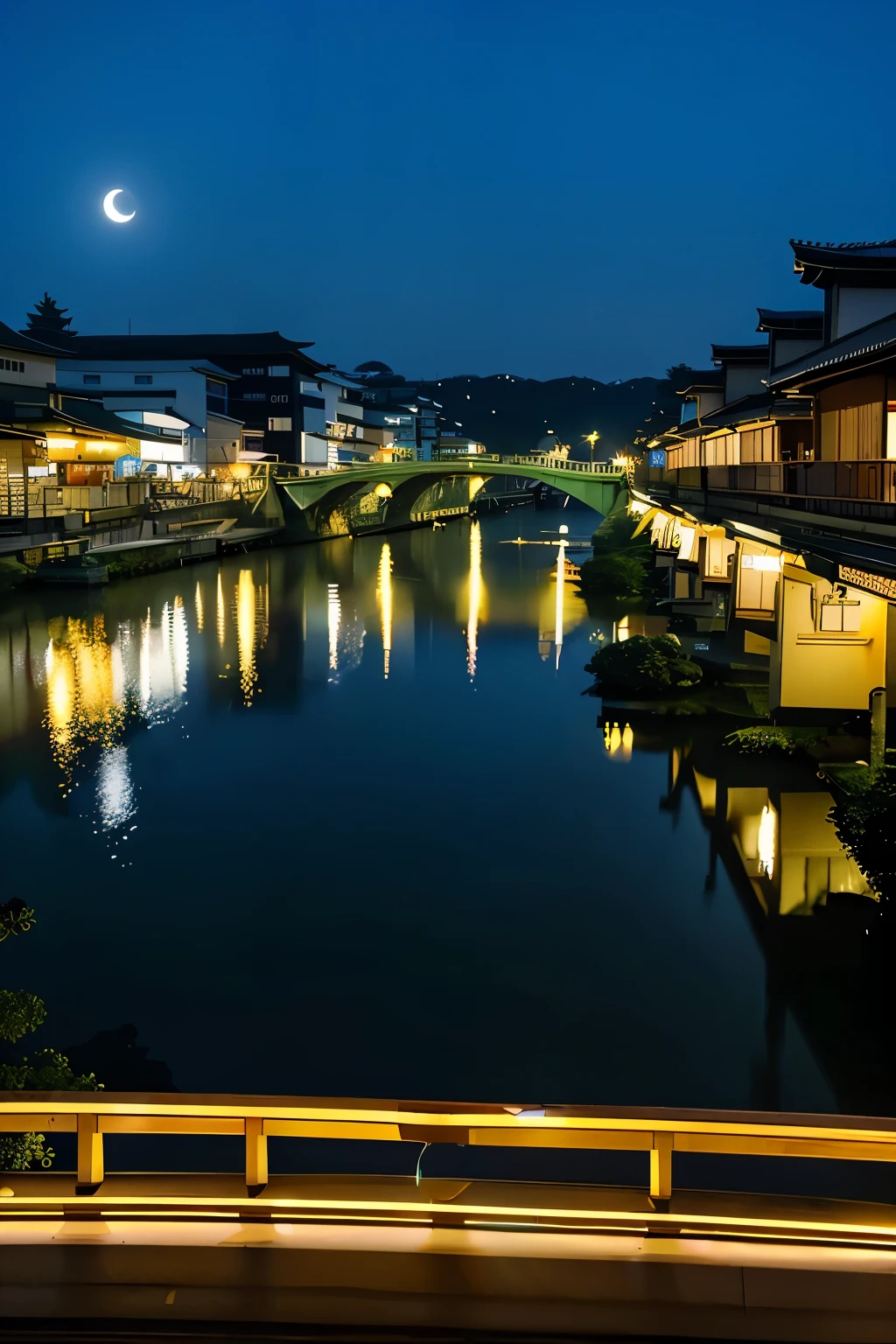 Kyoto，Togetsu Bridge、Crescent Moon、Sparkling Shine、Kyoto，Togetsu Bridge、View from the bridge，Crescent Moon、Sparkling Shine。
