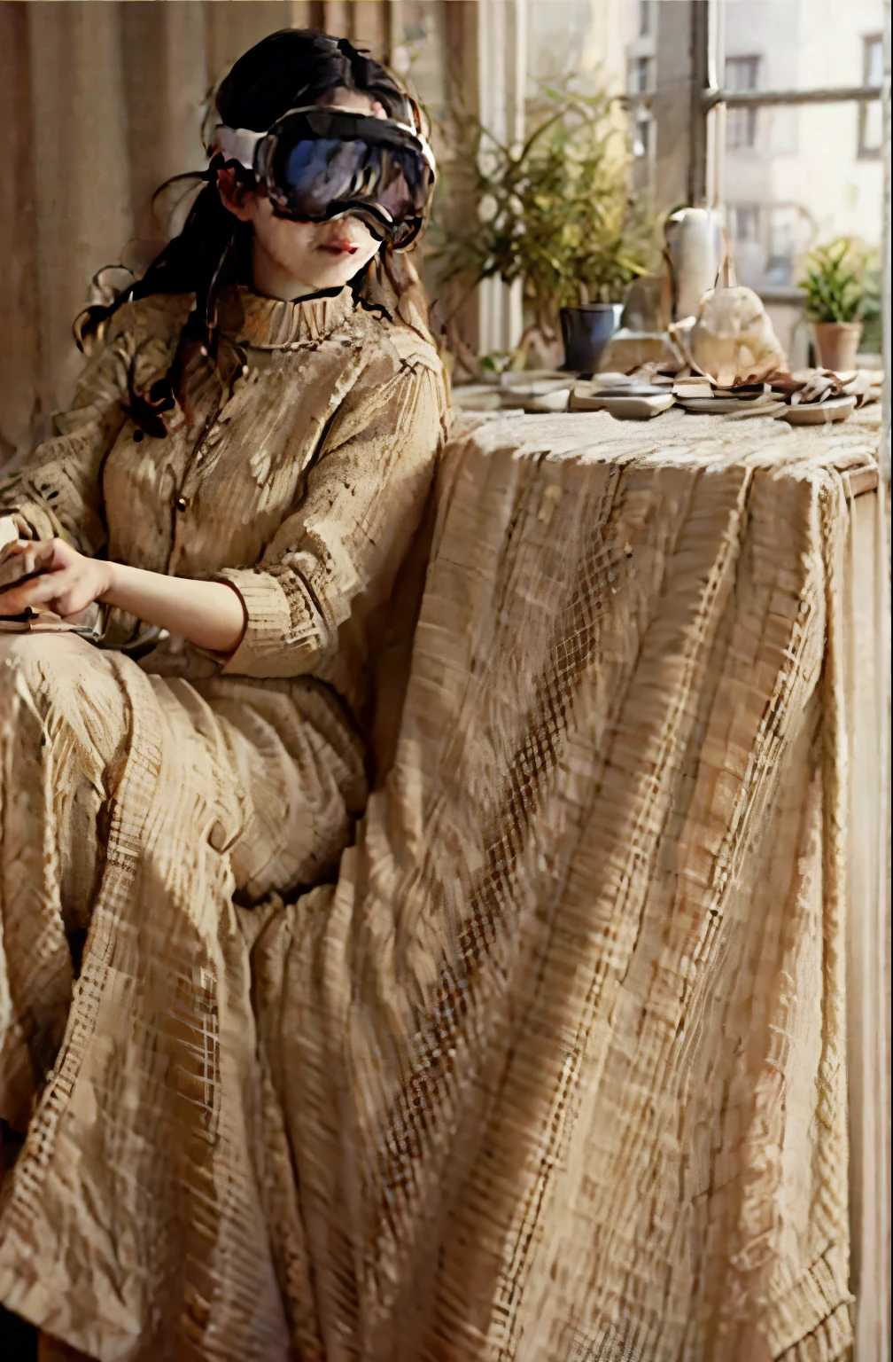 Alfafi woman wearing Apple Vision Pro sitting at a piano on the beach, Bae Suzy, Nam Jae-young, pianist, Yoon Se-sung, Janis sang, Choi Hong-hwa, Shin Min-jung, Lee Ji-eun, Lee Ji-eun, Shin Jinyoung, Kook Ji-young, Gombi, Park from to, play piano, kiyoko suzuki