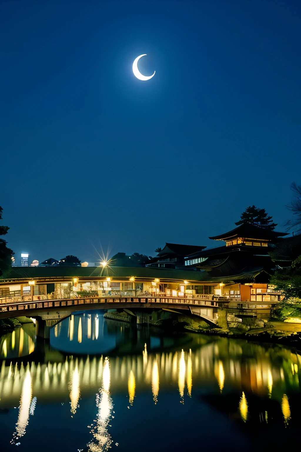 Kyoto,Togetsu Bridge、Crescent Moon、Sparkling Shine、Kyoto,Togetsu Bridge、View from the bridge,Crescent Moon、Sparkling Shine。