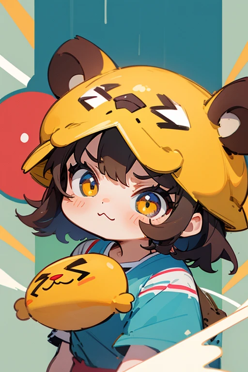 (Highest quality、Masterpiece、highest quality)、Puffing out cheeks and getting angry、cute、woman、Casual wear、Punpunmaru、
