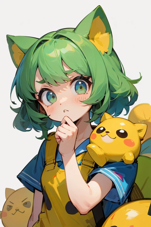(Highest quality、Masterpiece、highest quality)、Puffing out cheeks and getting angry、cute、woman、Casual wear、Punpunmaru、