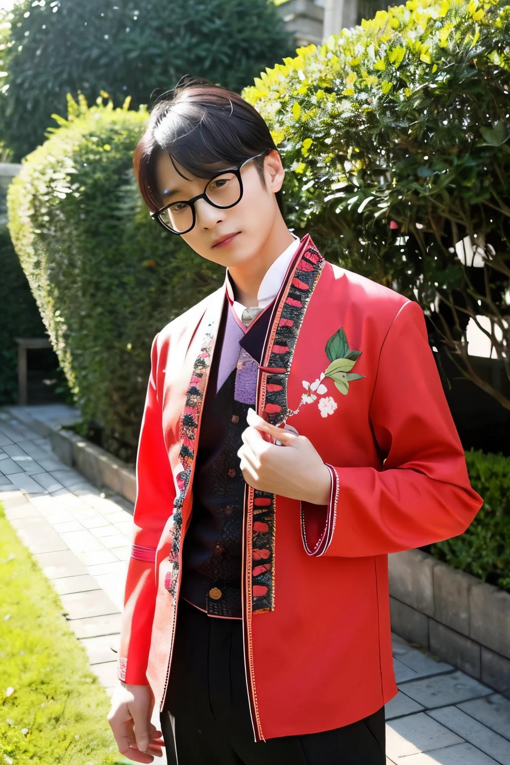 Genshin Impact、Chinese clothing、Man、adult、Glasses
