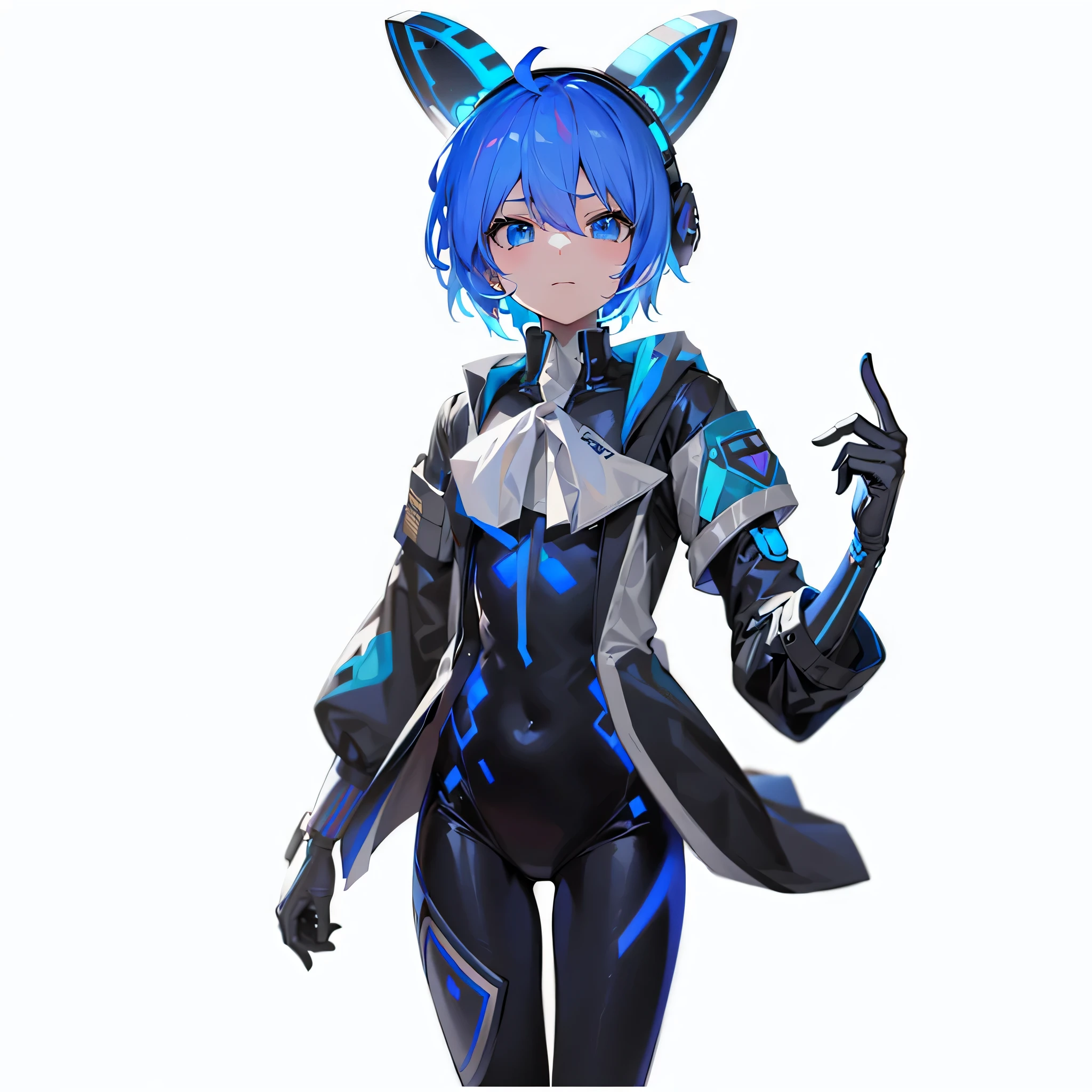 超A high resolution, Best aesthetics, The depiction of the feet is of the highest quality, Wear a jacket, Light blue long hair、Twin tails、 Flat avatar, Cute girl anime visuals, Cute art style, Little, short hair, Ahoge, I'm shy, Adorable smile, hair ornaments,drawing on paper, Simple Background, Earrings, gem, Side Lock, Large oval eyes,