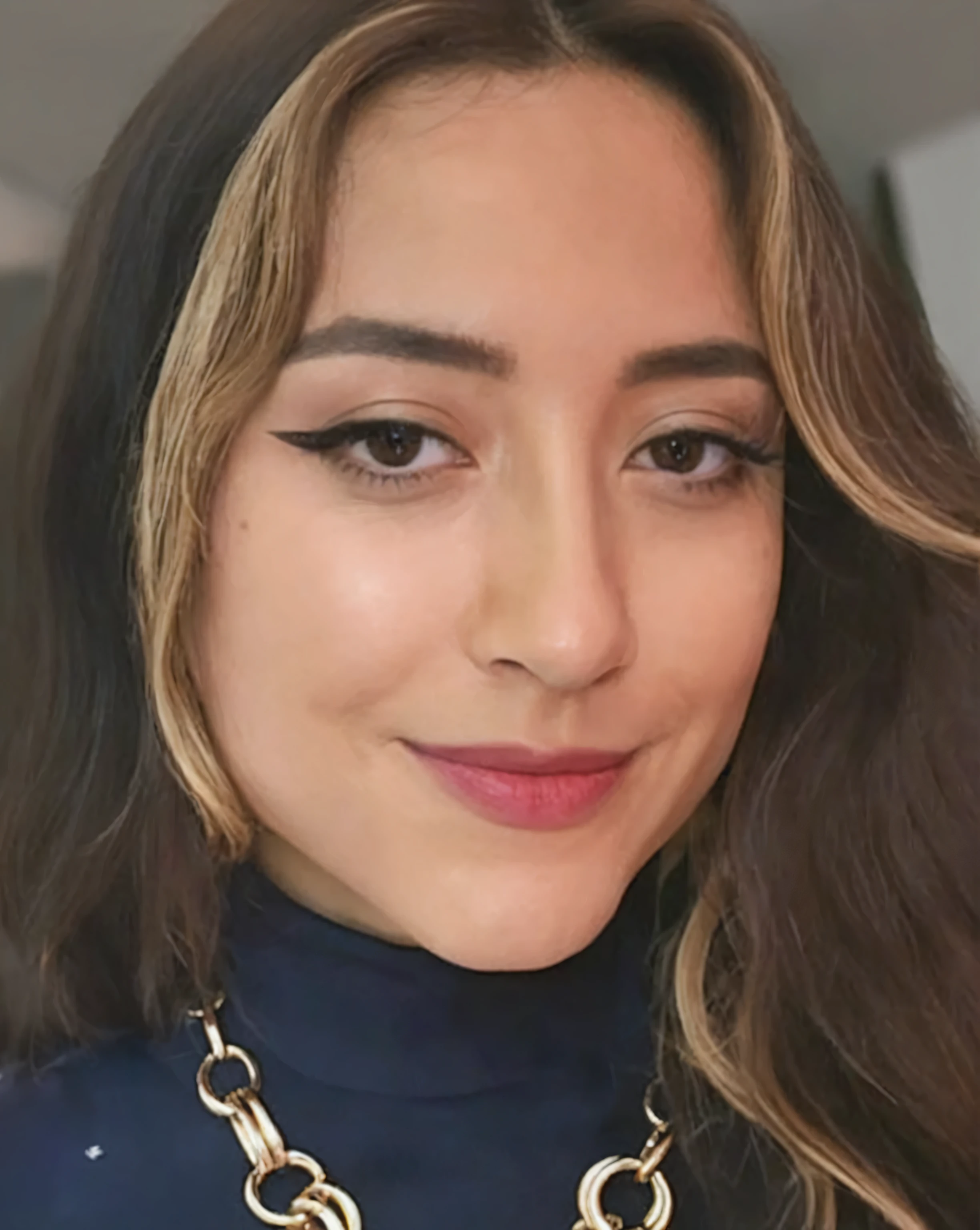 
a close up of a woman with long hair wearing a necklace, pokimane, headshot profile picture, taken in the early 2020s, julia sarda, closeup headshot, inspired by Glòria Muñoz, kailee mandel, violet myers, profile image, stunning closeupheadshot, selfie of a young woman, lorena avarez
