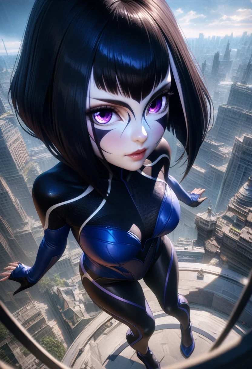 (shylily/(Twich/):1.5),(masterpiece:1.2),(best quality:1.2),, (1girl:1.3), (((Very detailed face)))), ((Very detailed eyes and face)))), Beautiful detail eyes, Body parts__, Official art, Unified 8k wallpaper, Super detailed, beautiful and beautiful, beautiful, masterpiece, best quality, original, masterpiece, super fine photo, best quality, super high resolution, realistic realism, sunlight, full body portrait, amazing beauty, dynamic pose, delicate face, vibrant eyes, (from the front), She wears Spider-Man suit, red and black color scheme, spider, very detailed city roof background, rooftop, overlooking the city, detailed face, detailed complex busy background, messy, gorgeous, milky white, highly detailed skin, realistic skin details, visible pores, clear focus, volumetric fog, 8k uhd, DSLR, high quality, film grain, fair skin, photo realism, lomography, futuristic dystopian megalopolis, translucent