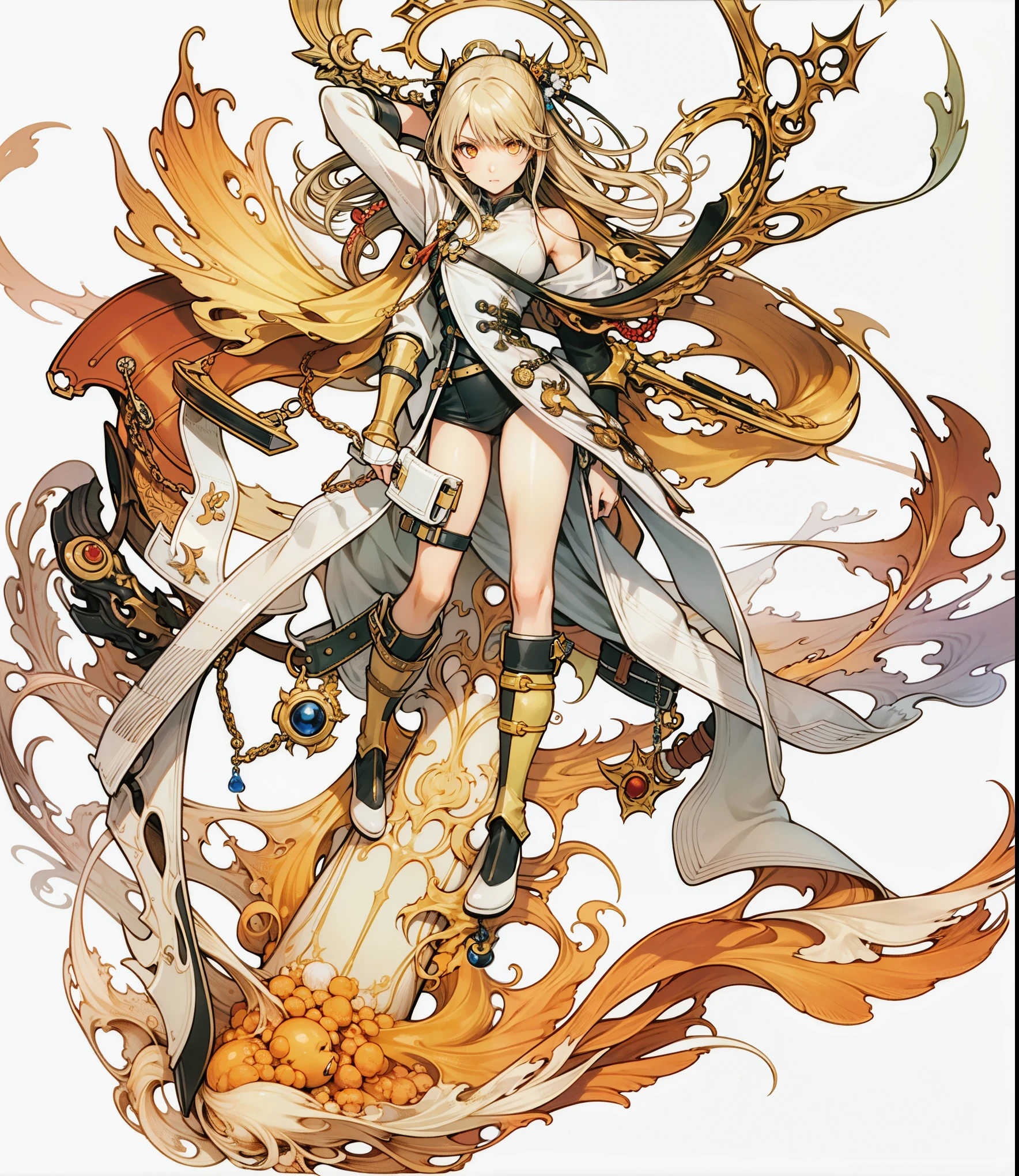 nomura tetsuya, masterpiece, best quality, 1girl, solo,   Orange eyes