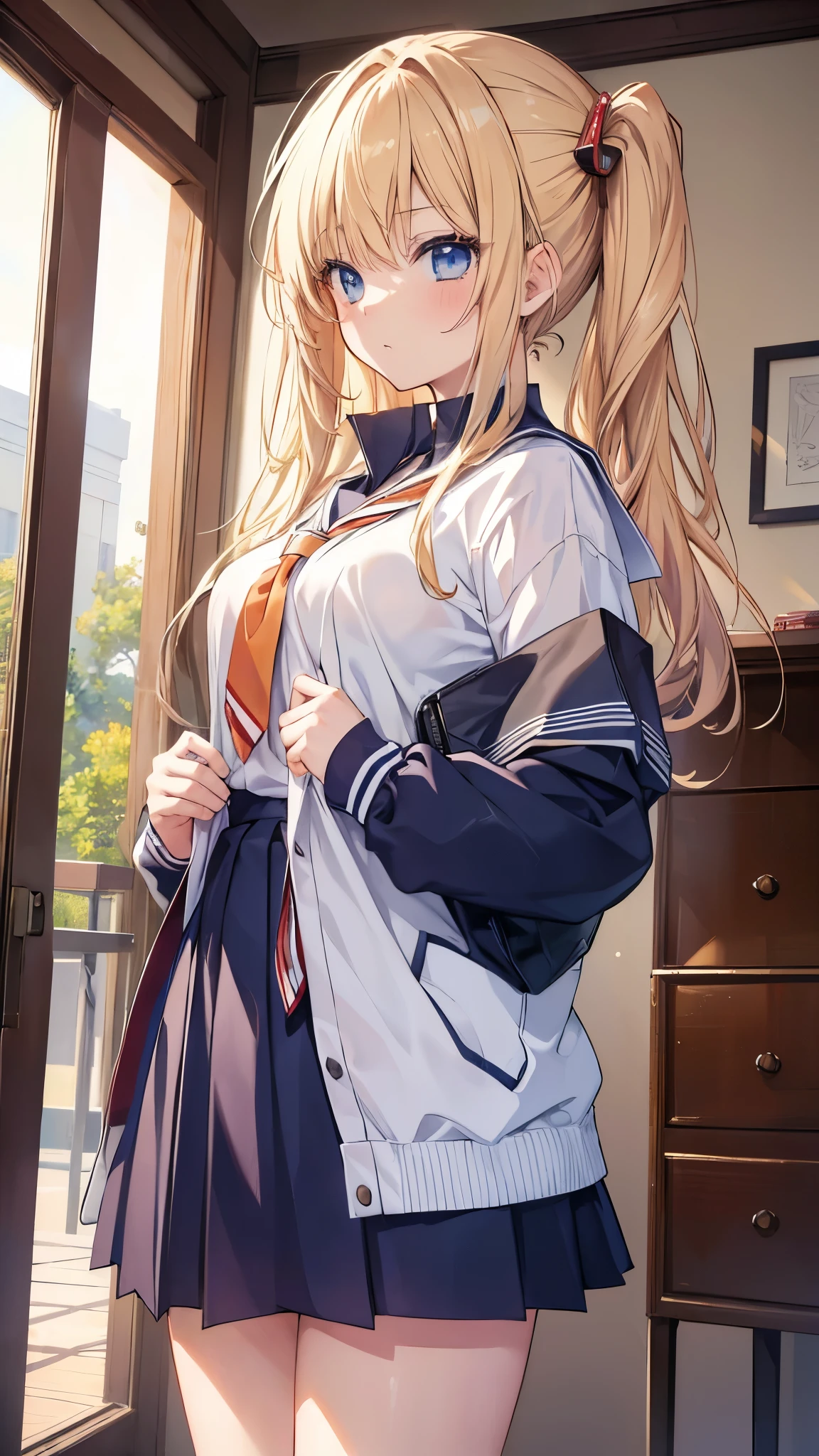 ((masterpiece)), ((highest quality)), ((Anime Profile Style)), ((HD 4k)), ((Female Characters)), ((High school girl)), ((Cute body)) , girl, Woman's face, Happy, smile, Open your mouth, Teeth are visible, Unshaven lips, ((Sunburned skin)), Brunette, ((Bright green eyes)), eyelid, pupil, Sclera, iris, eyebrow , eyelash , ear, nose, ((fur)), ((Long brown hair)), ((hairlight effect)), ((Niigata school uniform)), (tights), School boots, ((The effect of light on clothing)), ((Effect of light on the body)), head, shoulder, (Narrow waist), ((Perfect belly)), arms, ((Thick legs)), ((Thighs)), Background history, ((walking)), Environment details, Surrounding objects, ((Lighting)), Viewer Perspective