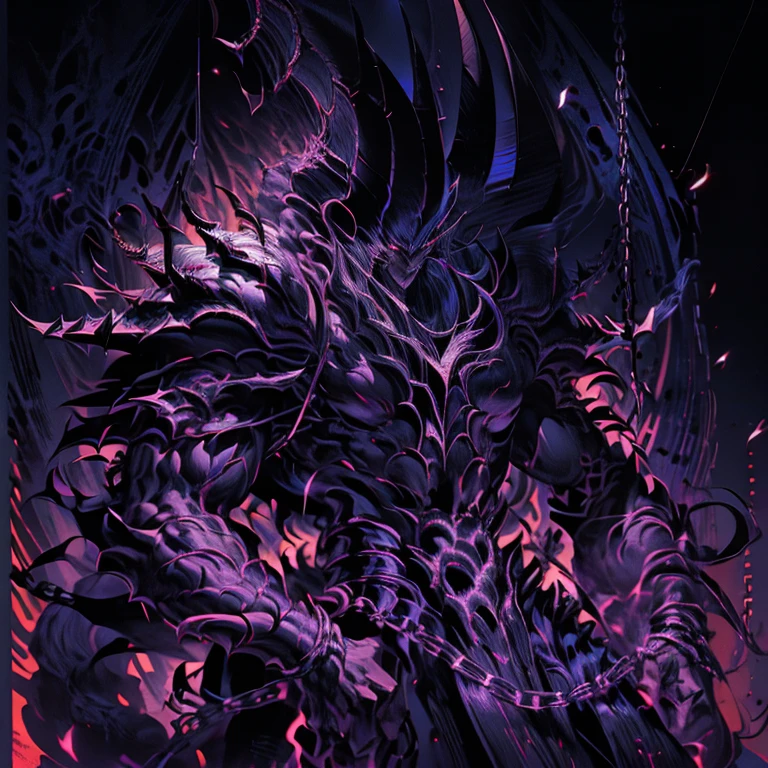 a close up of a demonic looking man with chains around his neck, beautiful male god of lust, demon lord, ornate supreme demon overlord, badass anime 8 k, the god of chaos, anime epic artwork, dark fantasy style art, the former demon king, demon knight of death, epic fantasy digital art style, king of time reaper, ruler of the demons
