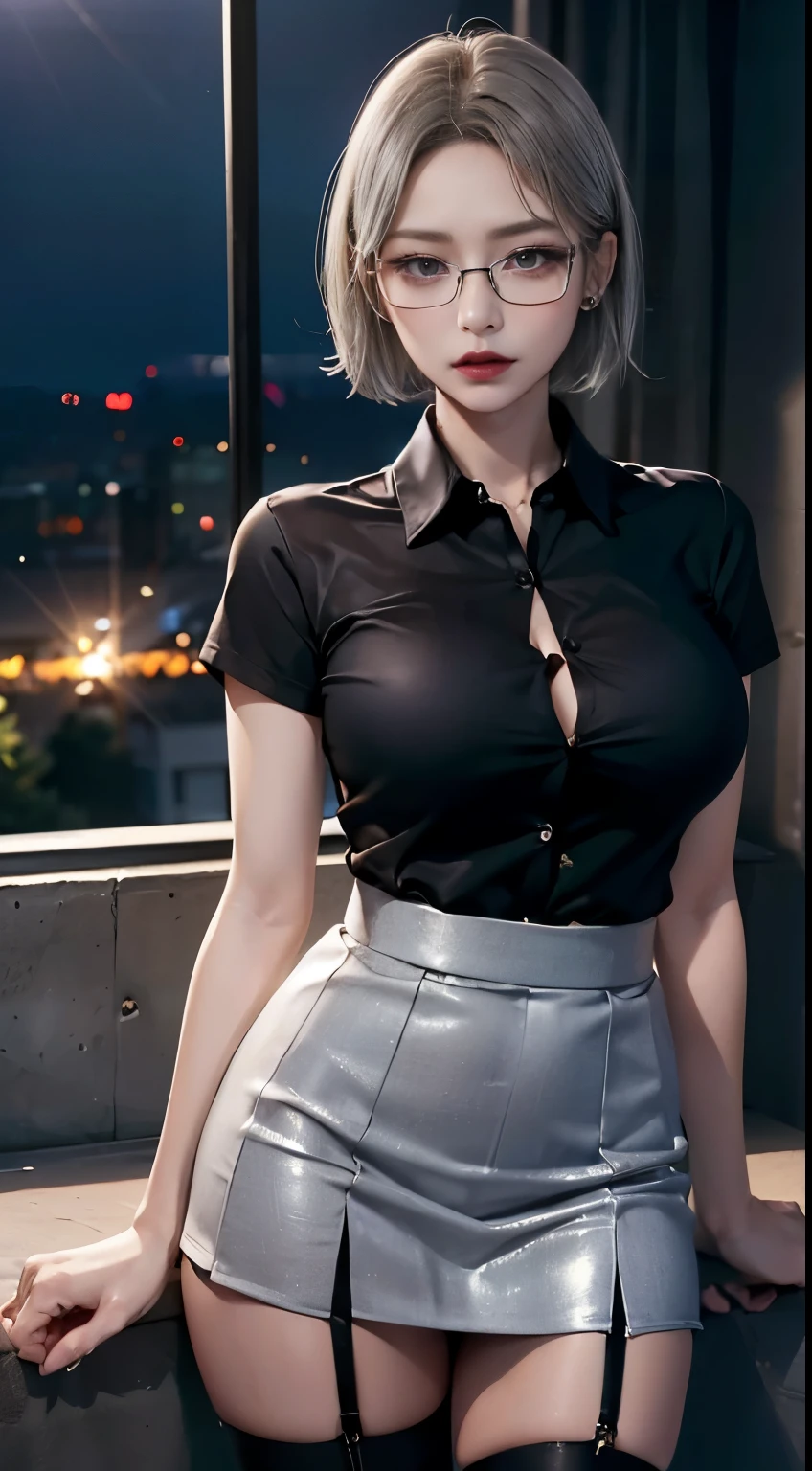 there is a woman in a white shirt and black skirt posing, a hyperrealistic schoolgirl, a hyperrealistic schoolgirl, Realistic Schoolgirl, Smooth Anime CG Art, photorealistic anime girl render, 2 b, 2b, seductive tifa lockhart portrait, Hyper realistic anime, in a white shirt, Seductive Anime Girl, [ 4 k photorealism ]!!