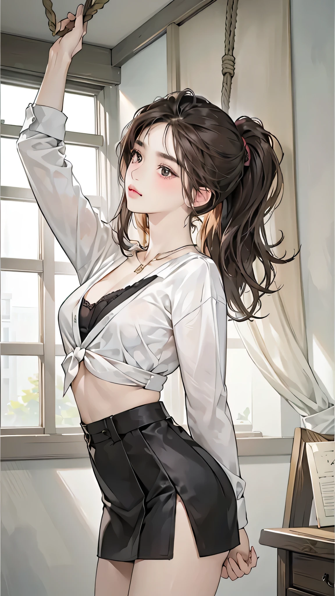 Flying debris、best quality、shape、Very detailed、Finer details、high resolution、8K Dende Wallpaper、完璧なダイナミックな構shape、beautiful eyes、Winter casual wear、Medium Length Hair、Small Breasts、Natural lipstick、Bold and sexy pose、Shy smile、Harajuku style、20 year old girl、Cute、Sexy shot looking at camera、