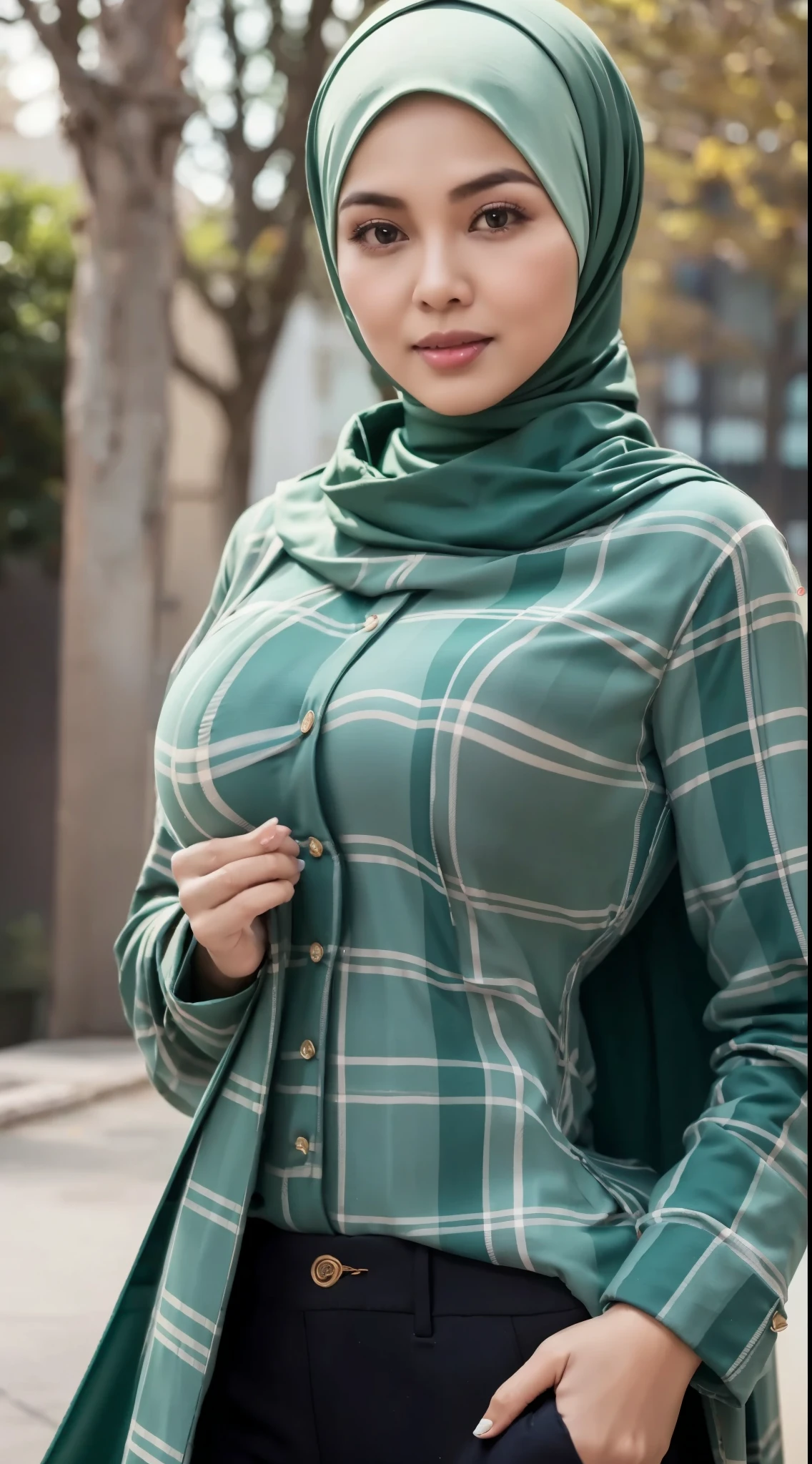 50 years Old, Hijab Indonesian mature woman, Big Tits : 66.9, Gamis, Breast out from her clothes : 1.9, at doctor office, Dark light, at Nighttime