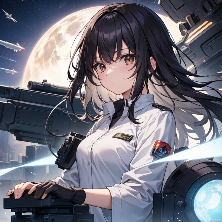 SF,SF Movies,cannon,Long-range missiles,Based on the Film Foundation ,woman,,28 years old,Jito Order,Brown eyes,Long Hair,Messy Hair、Black hair with a whitish grey,Scientist Uniform,White researcher&#39;s coat,Wide grassland,traitor,It was chaotic.,Future World,socialist world,snow,Research Room、Bend、big round glasses、Put your hands in your pockets