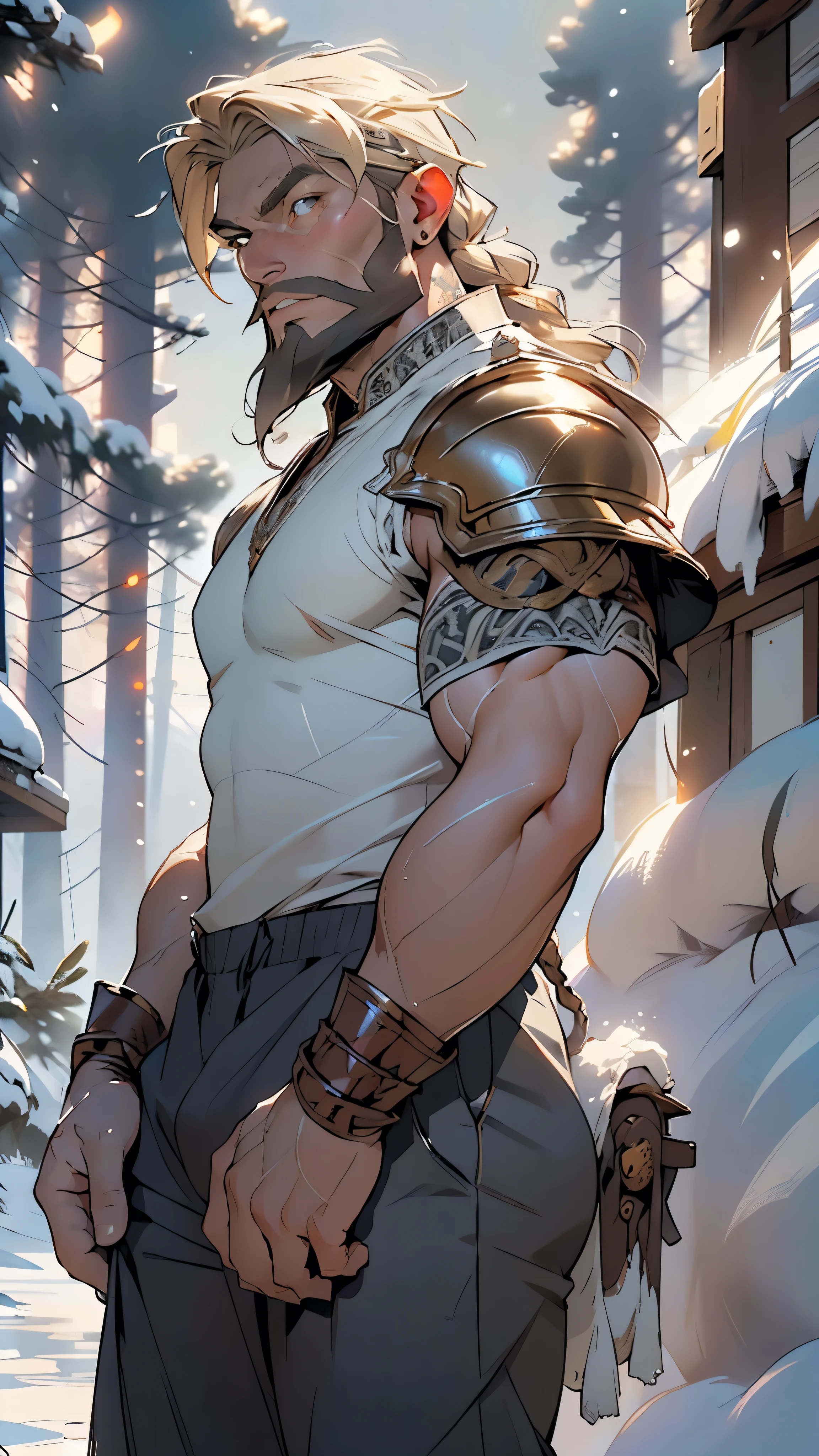 ((Beowulf)), The Epic Sense, (homem:1.5),1 homem,macho, muscle, (1 menino:1.3), muscle, peitoral, muscular,mature homem,((epic warrior lord, Ancient Epic Hero)),

(macho homem:1.2),

(large peitoral:1.4,),(((Blonde long braid hair,Barba limpa))),(((marrom_olhos:1.3))),intricado olhos,beautiful detailed olhos,symmetrical olhos,(((pele brilhante:1.5,pele bronzeada,pele brilhante: 1.5,pele bronzeada,pele brilhante,very pele brilhante,corpo brilhante))),,homem chest,rosto bonito,(((rosto detalhado))),(abdomen),um guerreiro em couro rasgado, muscular, scarred,  Alto, nobre, extremamente forte,tem um corpo musculoso,

NSFW,

A Scandinavian macho viking,pardo, armadura de couro, pele de animal,  esconder armadura, vestido, Magia druida, natureza, gorgeous marrom olhos, Cicatrizes de batalha por todo o corpo, earring on the right earlobe,  he has tattoos all over his arms, he has a thick  he’s really Alto, he wears a thick tunic and baggy pants,((bulge in pants)),((roupas molhadas,intricado outfit,intricado clothes)),

dynamic pose,olhando para o espectador,Nervoso,centrado,scale to fit dimensions,rule of thirds,

((snowy viking palace)),inverno,scenario:1.25,((intricado scenario)),((fundo de floresta de neve)),neve em todos os lugares,(snowy viking palace background,snowy pyramids in the background),extremely scenario,(puddles everywhere),nuvens,estilo viking,Castelo Viking,(sunset, Hora dourada),

(Ornamentos viking brilhantes),high resolution,sharp focus,(ultra detalhado,extremamente detalhado),(arte fotorrealista:1.37),(extremamente detalhado CG unity 8k wallpaper),(((cores vibrantes,tema vibrante))),(intricado),(obra de arte),(melhor qualidade),artistic photography,(fotografia tirada por sldr),(intricado background),rosto renderizado perfeito,detalhes de rosto perfeitos,rosto realista,foto realista,((intricado detail)),(((realismo))),
