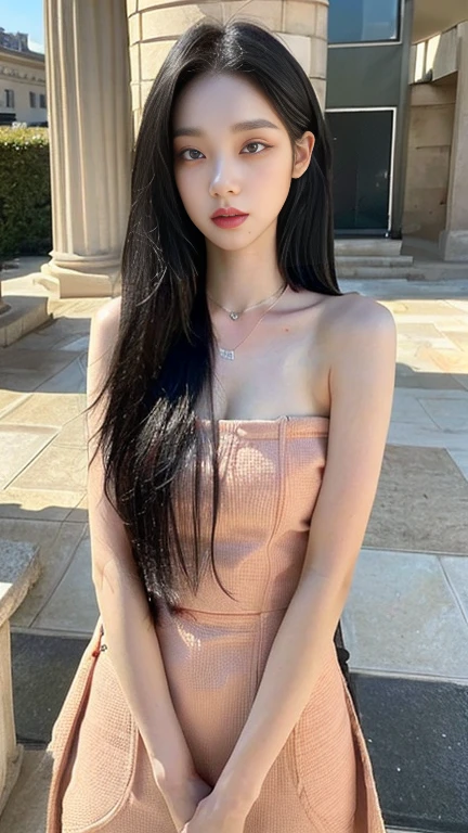 Araffed Asian woman with long black hair wearing a white dress, maquiagem sul-coreana popular, Jennie Blackpink, maquiagem coreana popular, Parque Roseanne do Blackpink, jossi do blackpink, Retrato de Jossi do Blackpink, wan adorable korean face, Ulzzang, Lalisa Manoban do Blackpink, Lalisa Manobal, Jinyoung Canela, young cute wan asian face
