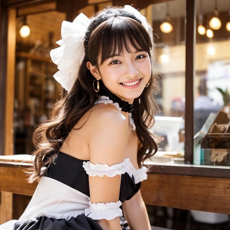 Wearing the cutest French maid outfit in the world,Z Cup Big,The sculpture model is attractive, (One Girl:1.3)、Photo Real、Photorealistic:1.4 Official Art、Ultra-detailed、beautifully、aesthetic、Beautiful poop、masterpiece、highest quality、Sit、Spread your legs、huge 、(Upper body naked)、The cutest maid choker in the world、The cutest gloves in the world、Beautiful Skin、The most beautiful earrings in the world、Cute Smile、The cutest cafe in the world、The world's cutest gravure idol pose、The most attractive body in the world
