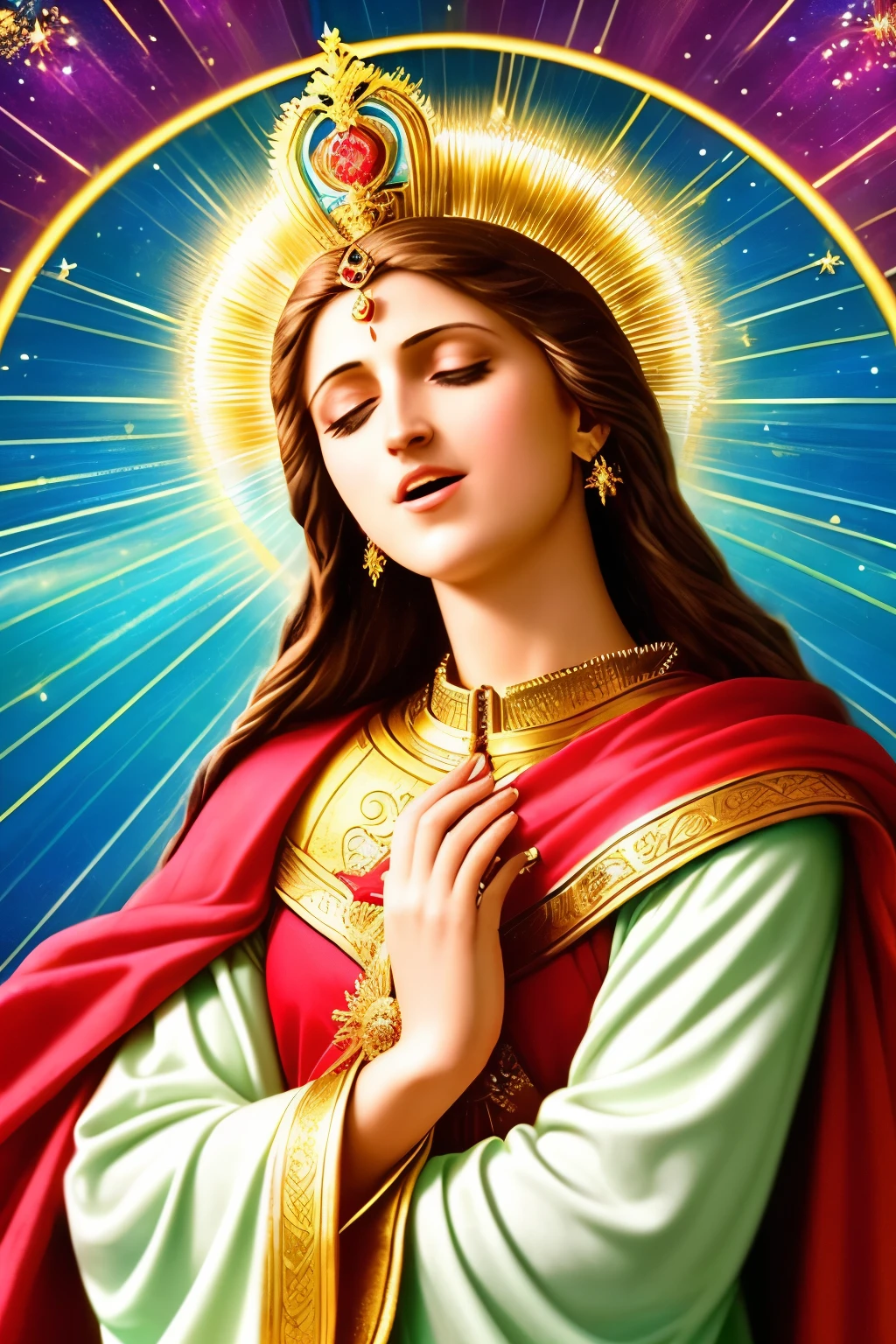 The Divine Presence among us, a formidable savior,
A mighty one who will shield and deliver,
Triumphing with joyous exultation,
Rejoicing in our wellbeing with endless fervor,
His love a soothing balm, calming our unrest,
Sing aloud with him in celestial jubilation.
(God in your midst, powerful savior, rejoices over you, quiets you with love, sings loudly in celebration, ultra high definition masterpiece, divine presence, intricately detailed, cinematic shot, vivid colors, HDR, evoking intense emotion, capturing the essence of divine love, sharp focus,
