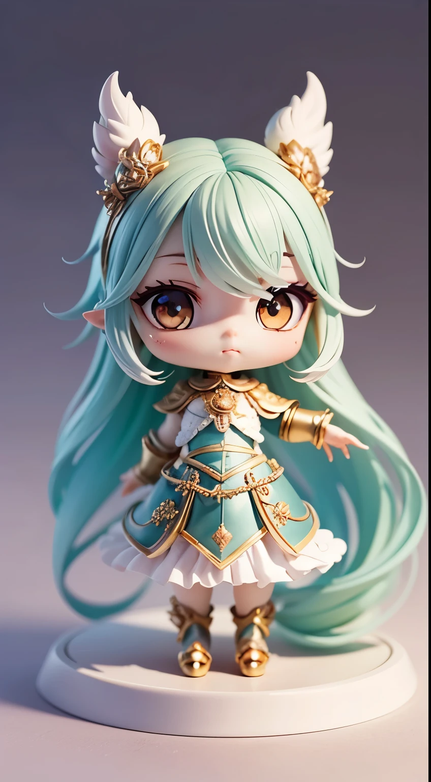 mythical creature, beast, fluffy, gradient color ((best quality)), ((masterpiece)), ( extreme detailed, highest detailed, official art, beautiful and aesthetic:1.2), depth of field, composition FULL BODY, (CHIBI),, (beautiful and detailed eye:1.3), Long tail