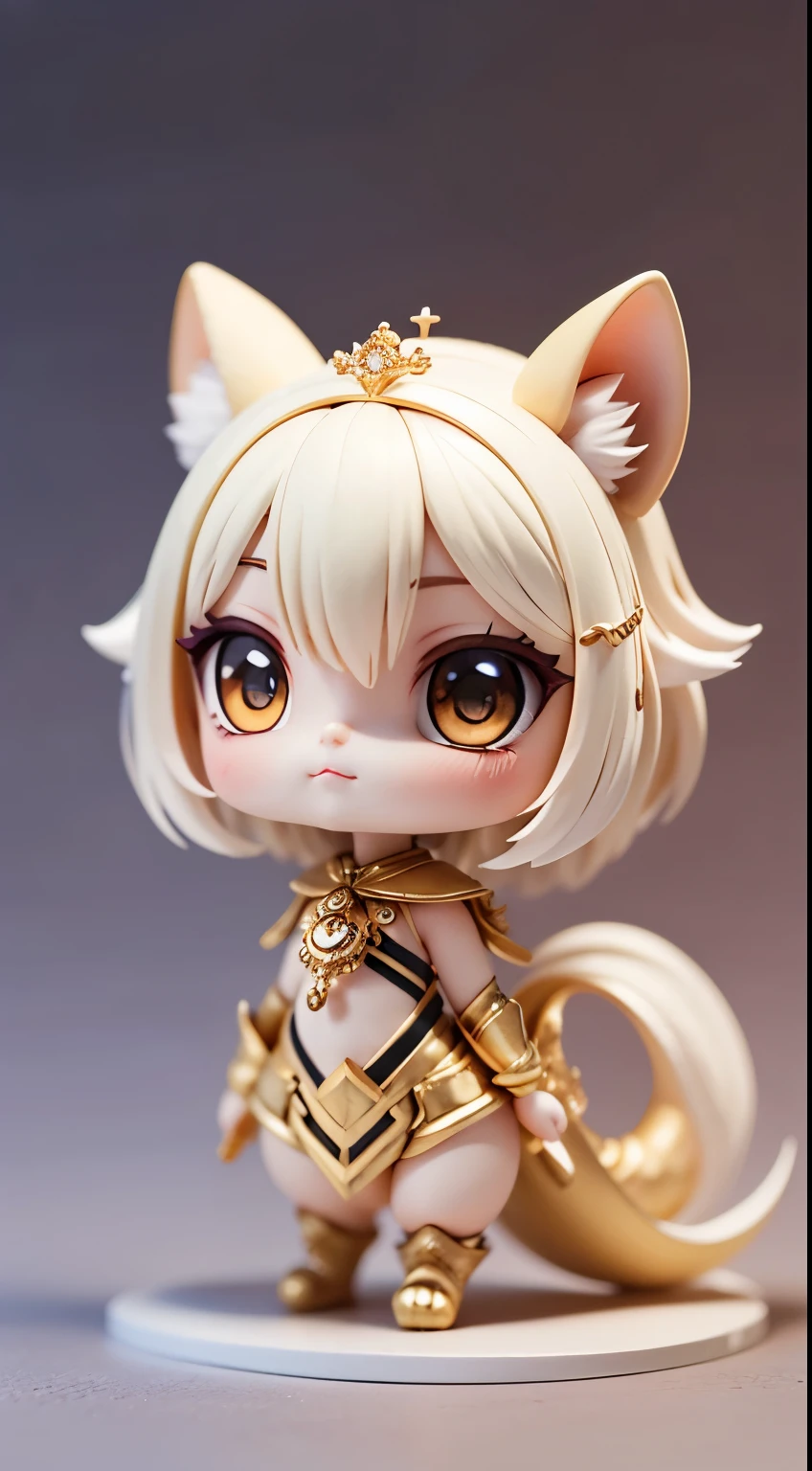 mythical creature, beast, fluffy, gradient color ((best quality)), ((masterpiece)), ( extreme detailed, highest detailed, official art, beautiful and aesthetic:1.2), depth of field, composition FULL BODY, (CHIBI),, (beautiful and detailed eye:1.3), Long tail