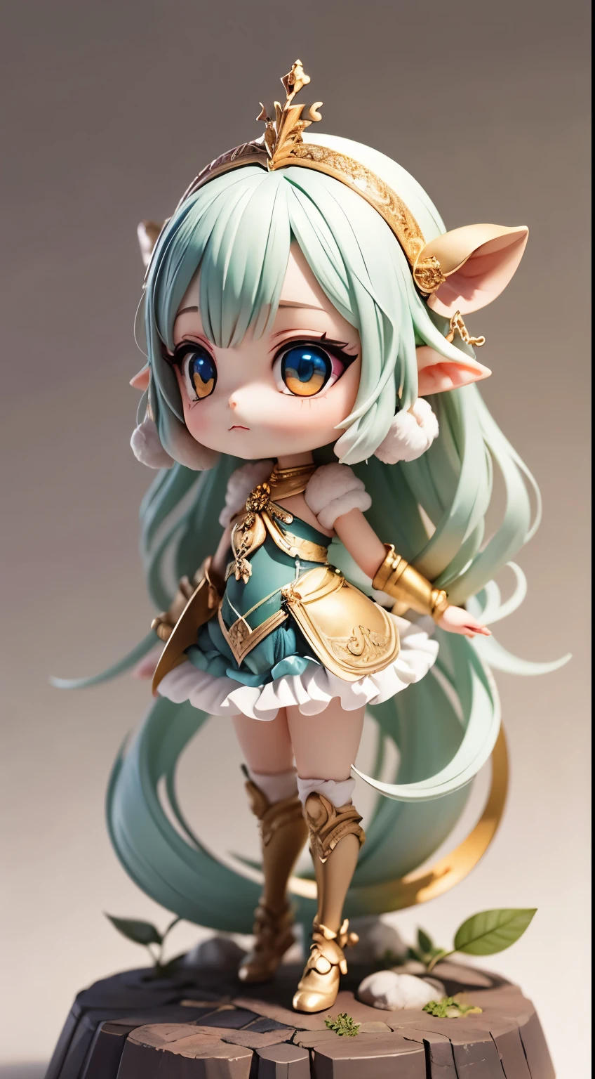 mythical creature, beast, fluffy, gradient color ((best quality)), ((masterpiece)), ( extreme detailed, highest detailed, official art, beautiful and aesthetic:1.2), depth of field, composition FULL BODY, (CHIBI),, (beautiful and detailed eye:1.3), Long tail