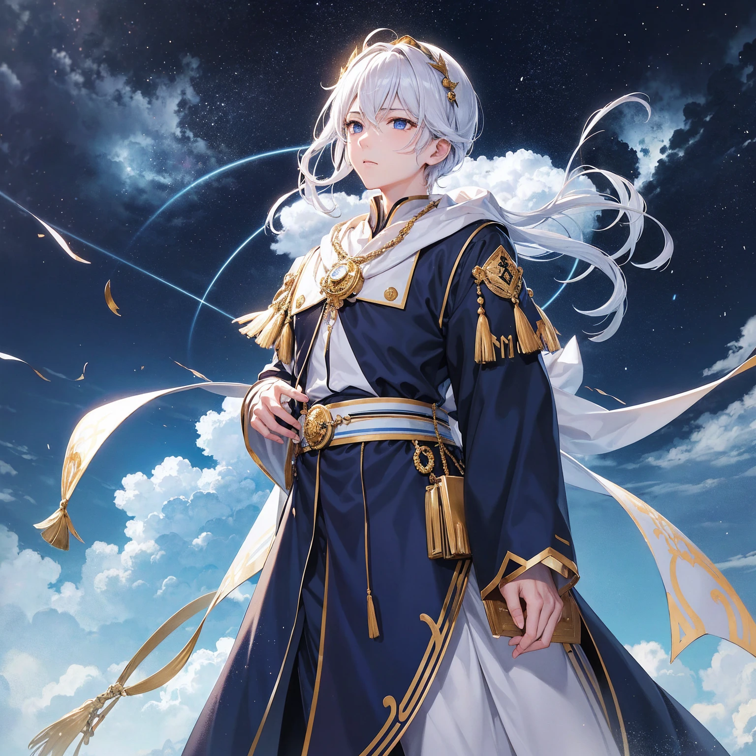 ローマemperorコンスタンティヌス1世「great」。34 years old。Adult male。emperorらしい優雅さと重厚さ。Calm and cool-headed。Heavenly Jerusalem。Tarot Cards「emperor」「world」Oracle Cards。Delicate and bold design in gold and blue。eyes like a lion。Thick neck。Broad shoulders。The achievements and impact on future generations are clear.、Constantine himself「What was he like?」It is shrouded in mystery。I個人的にコンスタンティヌスgreatに惹きつけられています。Iコンスタンティヌスgreatを追慕しています。but、コンスタンティヌスgreatは、Light and Darkness、It has both advantages and disadvantages。Nobody is perfect。コンスタンティヌスgreatが活動していた時の後期ローマ帝国は、危機と混乱と分裂の激動のworldでした。コンスタンティヌスgreatは、Calm and calm、It was mild for the time.。On the other hand、Powerful and ruthless in harsh times。コンスタンティヌスgreatへの毀誉褒貶、The pros and cons are intense。eventually、I think it can change infinitely depending on the evaluator's perspective.。コンスタンティヌスgreatは、Will it remain a mystery forever?。I、コンスタンティヌスgreatを想い続けています。Iコンスタンティヌスgreatの実態がつかめないまま、Admiration and fear、I am in a state of longing and fear。lyrical。Heartful。Romantic。Dramatic。Romantic and Real。Digital Art。Gustave Doré。Gustave Moreau。William Blake。Dande's Divine Comedy。Milton's Paradise Lost。Medieval manuscripts。Medieval miniature。magic。西洋magic。grimoire。wonder。occult。religion。philosophy。Symbolism。occultism。Tahana。Christian Bible。Genesialachi。Revelation。Koran(original) , (Very detailed壁紙) , (highest quality) , (masterpiece) , Photographic reality, Realistic, Very detailedイラスト , Beautiful Eyes, (Delicate face) , Perfect detail, (Best lighting) , (Very intricate details) , Very detailed, , 4K Integration, (Super fine CG: 1.2) , (8k: 1.2) , Realistic, Octane Rendering