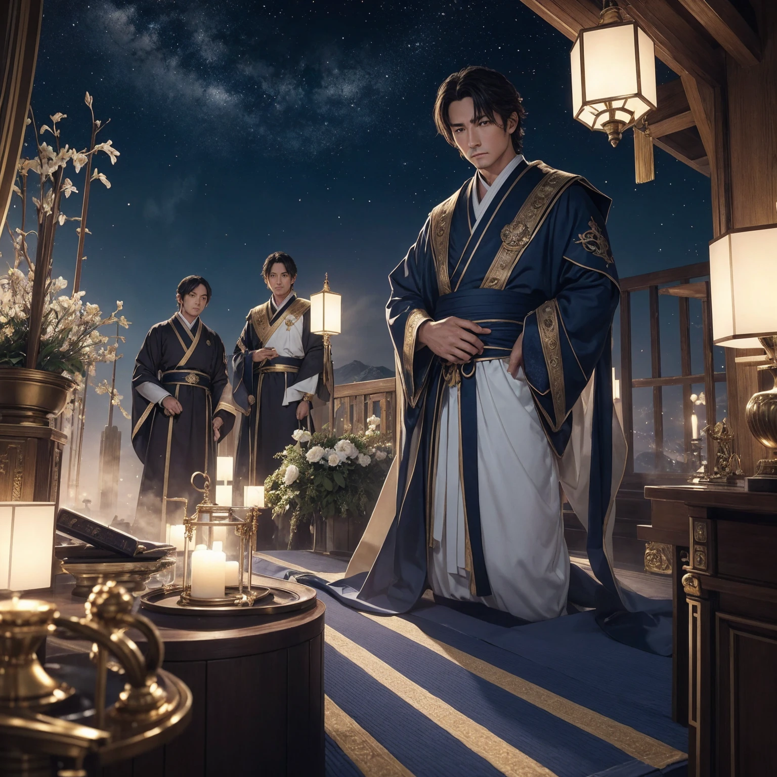 ローマemperorコンスタンティヌス1世「great」。34 years old。Adult male。emperorらしい優雅さと重厚さ。Calm and cool-headed。Heavenly Jerusalem。Tarot Cards「emperor」「world」Oracle Cards。Delicate and bold design in gold and blue。eyes like a lion。Thick neck。Broad shoulders。The achievements and impact on future generations are clear.、Constantine himself「What was he like?」It is shrouded in mystery。I個人的にコンスタンティヌスgreatに惹きつけられています。Iコンスタンティヌスgreatを追慕しています。but、コンスタンティヌスgreatは、Light and Darkness、It has both advantages and disadvantages。Nobody is perfect。コンスタンティヌスgreatが活動していた時の後期ローマ帝国は、危機と混乱と分裂の激動のworldでした。コンスタンティヌスgreatは、Calm and calm、It was mild for the time.。On the other hand、Powerful and ruthless in harsh times。コンスタンティヌスgreatへの毀誉褒貶、The pros and cons are intense。eventually、I think it can change infinitely depending on the evaluator's perspective.。コンスタンティヌスgreatは、Will it remain a mystery forever?。I、コンスタンティヌスgreatを想い続けています。Iコンスタンティヌスgreatの実態がつかめないまま、Admiration and fear、I am in a state of longing and fear。lyrical。Heartful。Romantic。Dramatic。Romantic and Real。Digital Art。Gustave Doré。Gustave Moreau。William Blake。Dande's Divine Comedy。Milton's Paradise Lost。Medieval manuscripts。Medieval miniature。magic。西洋magic。grimoire。wonder。occult。religion。philosophy。Symbolism。occultism。Tahana。Christian Bible。Genesialachi。Revelation。Koran(original) , (Very detailed壁紙) , (highest quality) , (masterpiece) , Photographic reality, Realistic, Very detailedイラスト , Beautiful Eyes, (Delicate face) , Perfect detail, (Best lighting) , (Very intricate details) , Very detailed, , 4K Integration, (Super fine CG: 1.2) , (8k: 1.2) , Realistic, Octane Rendering