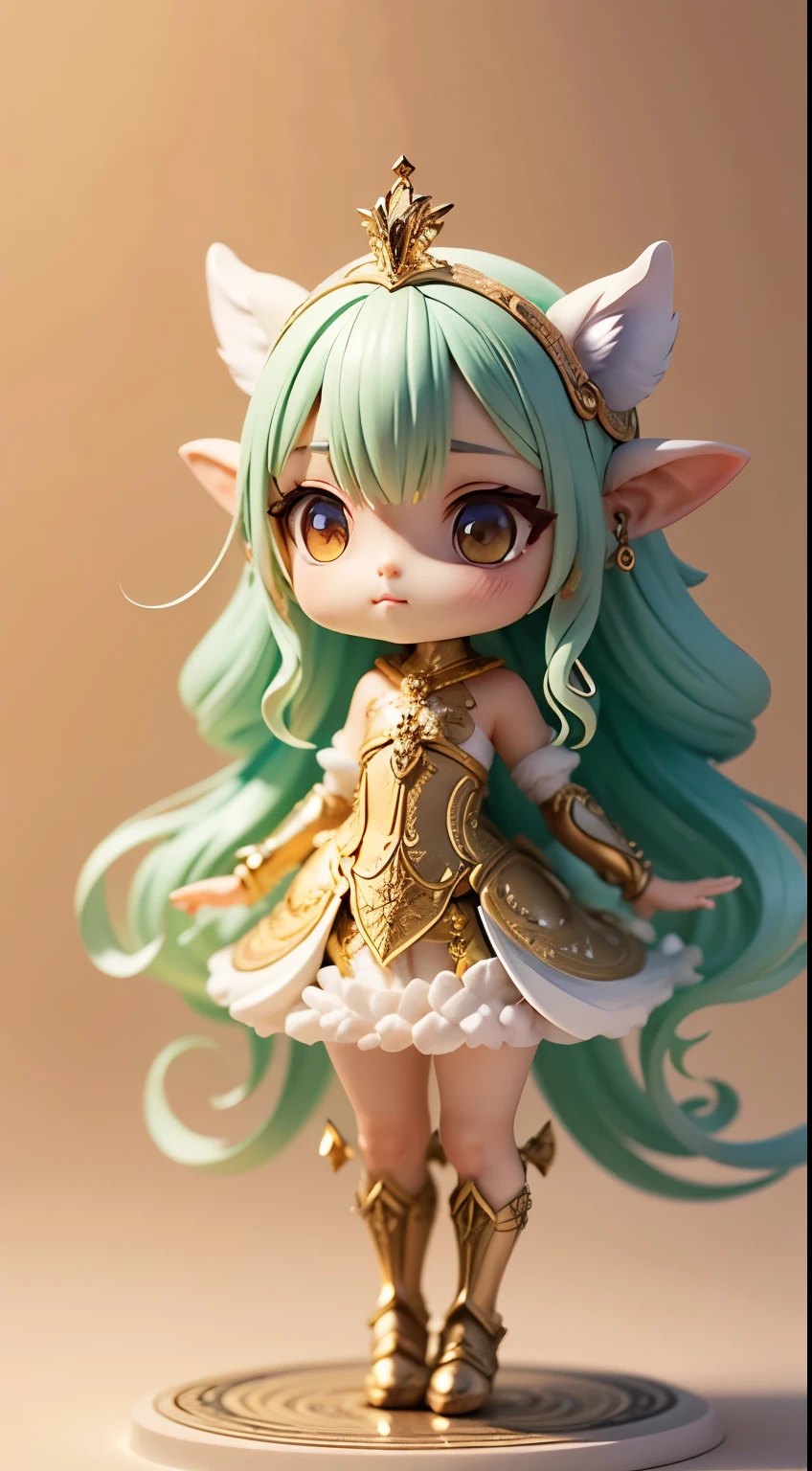 mythical creature, beast, fluffy, gradient color ((best quality)), ((masterpiece)), ( extreme detailed, highest detailed, official art, beautiful and aesthetic:1.2),  depth of field, composition FULL BODY, (CHIBI),, (beautiful and detailed eye:1.3), Long tail