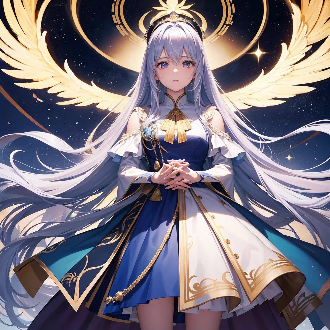 ローマemperorコンスタンティヌス1世「great」。34 years old。Adult male。emperorらしい優雅さと重厚さ。Calm and cool-headed。Heavenly Jerusalem。Tarot Cards「emperor」「world」Oracle Cards。Delicate and bold design in gold and blue。eyes like a lion。Thick neck。Broad shoulders。The achievements and impact on future generations are clear.、Constantine himself「What was he like?」It is shrouded in mystery。I個人的にコンスタンティヌスgreatに惹きつけられています。Iコンスタンティヌスgreatを追慕しています。but、コンスタンティヌスgreatは、Light and Darkness、It has both advantages and disadvantages。Nobody is perfect。コンスタンティヌスgreatが活動していた時の後期ローマ帝国は、危機と混乱と分裂の激動のworldでした。コンスタンティヌスgreatは、Calm and calm、It was mild for the time.。On the other hand、Powerful and ruthless in harsh times。コンスタンティヌスgreatへの毀誉褒貶、The pros and cons are intense。eventually、I think it can change infinitely depending on the evaluator's perspective.。コンスタンティヌスgreatは、Will it remain a mystery forever?。I、コンスタンティヌスgreatを想い続けています。Iコンスタンティヌスgreatの実態がつかめないまま、Admiration and fear、I am in a state of longing and fear。lyrical。Heartful。Romantic。Dramatic。Romantic and Real。Digital Art。Gustave Doré。Gustave Moreau。William Blake。Dande's Divine Comedy。Milton's Paradise Lost。Medieval manuscripts。Medieval miniature。Copperplate engraving。magic。西洋magic。grimoire。wonder。occult。religion。philosophy。Symbolism。occultism。Tahana。Christian Bible。Genesialachi。Revelation。Koran(original) , (Very detailed壁紙) , (highest quality) , (masterpiece) , Photographic reality, Realistic, Very detailedイラスト , Beautiful Eyes, (Delicate face) , Perfect detail, (Best lighting) , (Very intricate details) , Very detailed, , 4K Integration, (Super fine CG: 1.2) , (8k: 1.2) , Realistic, Octane Rendering