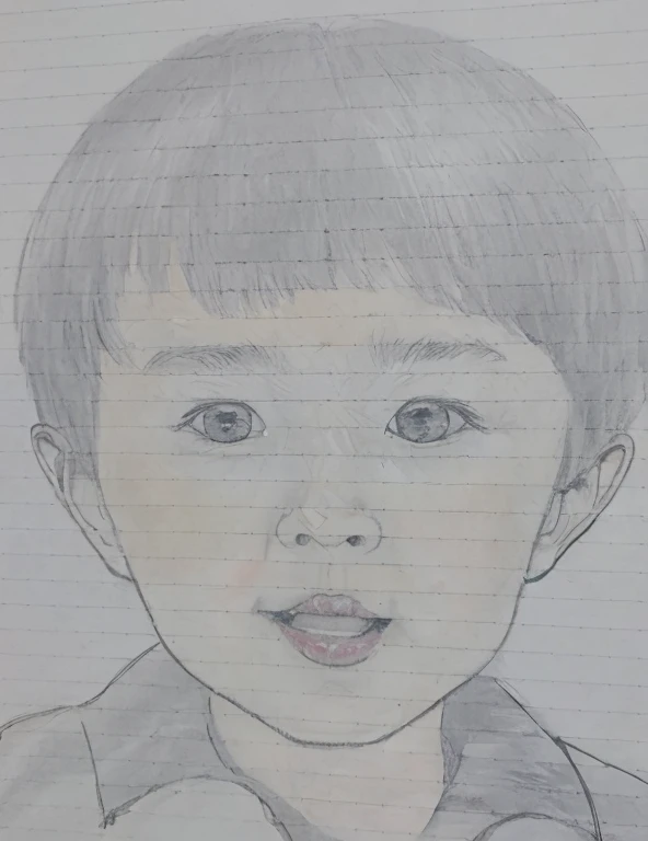 Family photo、Creates plump cheeks。3 year old boy toddler smile、Generate realistic black and white photos、Creates a more beautiful lower lip。realistically generated、realistically generated。