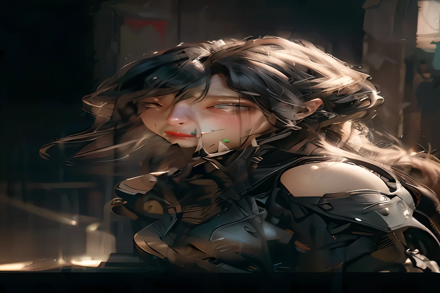 ((Best quality)), ((masterpiece)), (detailed:1.4), 3D, an image of a beautiful cyberpunk female,HDR (High Dynamic Range),Ray Tracing,NVIDIA RTX,Super-Resolution,Unreal 5,Subsurface scattering,PBR Texturing,Post-processing,Anisotropic Filtering,Depth-of-field,Maximum clarity and sharpness,Multi-layered textures,Albedo and Specular maps,Surface shading,Accurate simulation of light-material interaction,Perfect proportions,Octane Render,Two-tone lighting,Wide aperture,Low ISO,White balance,Rule of thirds,8K RAW,