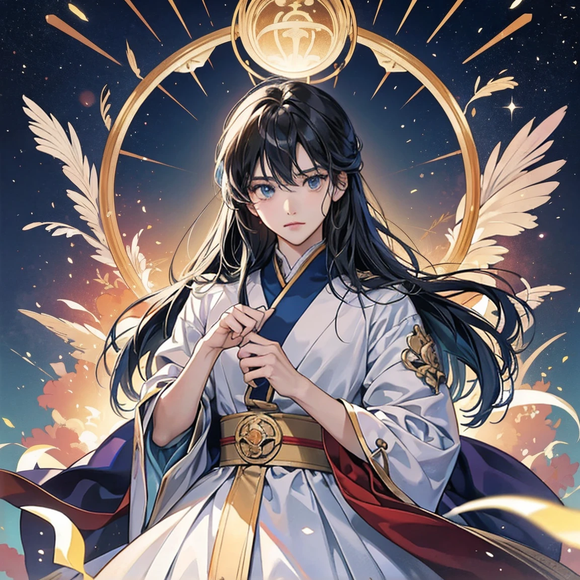ローマemperorコンスタンティヌス1世「great」。34 years old。Adult male。emperorらしい優雅さと重厚さ。Calm and cool-headed。Heavenly Jerusalem。Tarot Cards「emperor」「world」Oracle Cards。Delicate and bold design in gold and blue。eyes like a lion。Thick neck。Broad shoulders。The achievements and impact on future generations are clear.、Constantine himself「What was he like?」It is shrouded in mystery。I個人的にコンスタンティヌスgreatに惹きつけられています。Iコンスタンティヌスgreatを追慕しています。but、コンスタンティヌスgreatは、Light and Darkness、It has both advantages and disadvantages。Nobody is perfect。コンスタンティヌスgreatが活動していた時の後期ローマ帝国は、危機と混乱と分裂の激動のworldでした。コンスタンティヌスgreatは、Calm and calm、It was mild for the time.。On the other hand、Powerful and ruthless in harsh times。コンスタンティヌスgreatへの毀誉褒貶、The pros and cons are intense。eventually、I think it can change infinitely depending on the evaluator's perspective.。コンスタンティヌスgreatは、Will it remain a mystery forever?。I、コンスタンティヌスgreatを想い続けています。Iコンスタンティヌスgreatの実態がつかめないまま、Admiration and fear、I am in a state of longing and fear。lyrical。Heartful。Romantic。Dramatic。Romantic and Real。Digital Art。Gustave Doré。Gustave Moreau。William Blake。Dande's Divine Comedy。Milton's Paradise Lost。Medieval manuscripts。Medieval miniature。Copperplate engraving。magic。西洋magic。grimoire。wonder。occult。religion。philosophy。Symbolism。occultism。Tahana。Christian Bible。Genesialachi。Revelation。Koran(original) , (Very detailed壁紙) , (highest quality) , (masterpiece) , Photographic reality, Realistic, Very detailedイラスト , Beautiful Eyes, (Delicate face) , Perfect detail, (Best lighting) , (Very intricate details) , Very detailed, , 4K Integration, (Super fine CG: 1.2) , (8k: 1.2) , Realistic, Octane Rendering、Scale infinity、permanent。far-reaching、Grandiose。Infinite and Unfathomable Influence。Tianhe Galaxy。Andromeda。The Universe。spiritual。Earth。solar system。Infinite Universe。quantum。Free Energy。Electro-optical petrification。Dark matter。Mysteries of the Universe。life-and-death。Journey。Creation and Healing。trauma。create。Salvation。Purification。Unconditional Love。High Bliss。