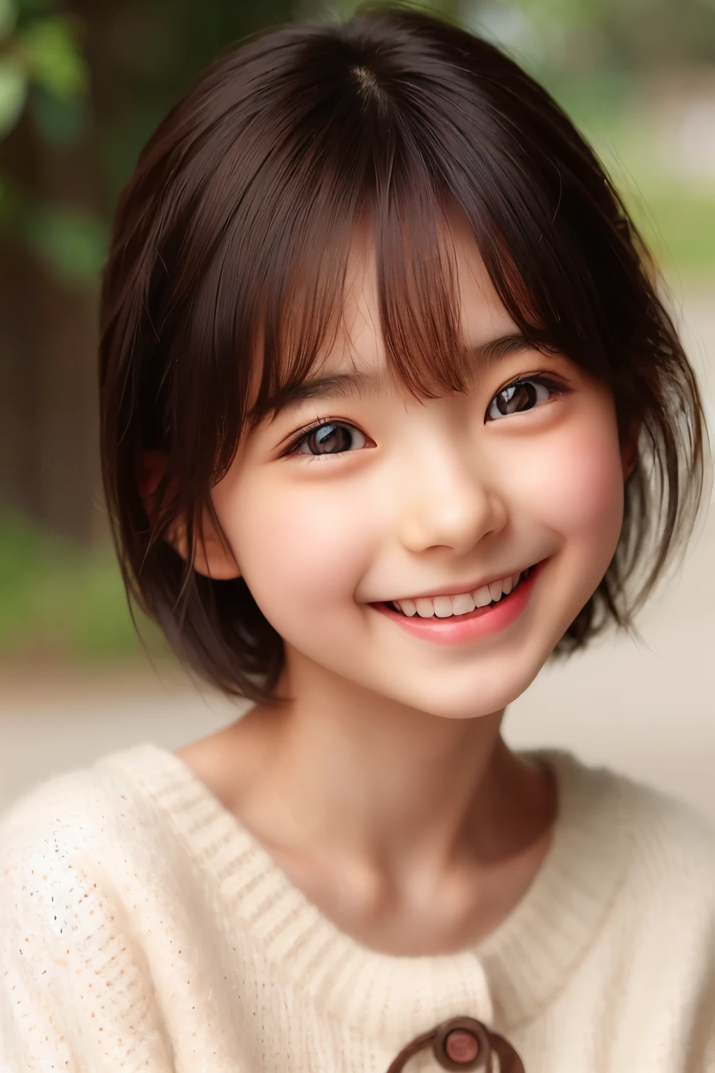 ((sfw: 1.4)), ((sfw, extra short hair, sidelocks-hair, 1 Girl)), Ultra High Resolution, (Realistic: 1.4), RAW Photo, Best Quality, (Photorealistic Stick), Focus, Soft Light, ((15 years old)), ((Japanese)), (( (young face))), (surface), (depth of field), masterpiece, (realistic), woman, bangs, ((1 girl))